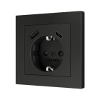 ZENNIO - ZS55. Schuko socket cover with USB C and A 55x55 mm - Anthracite