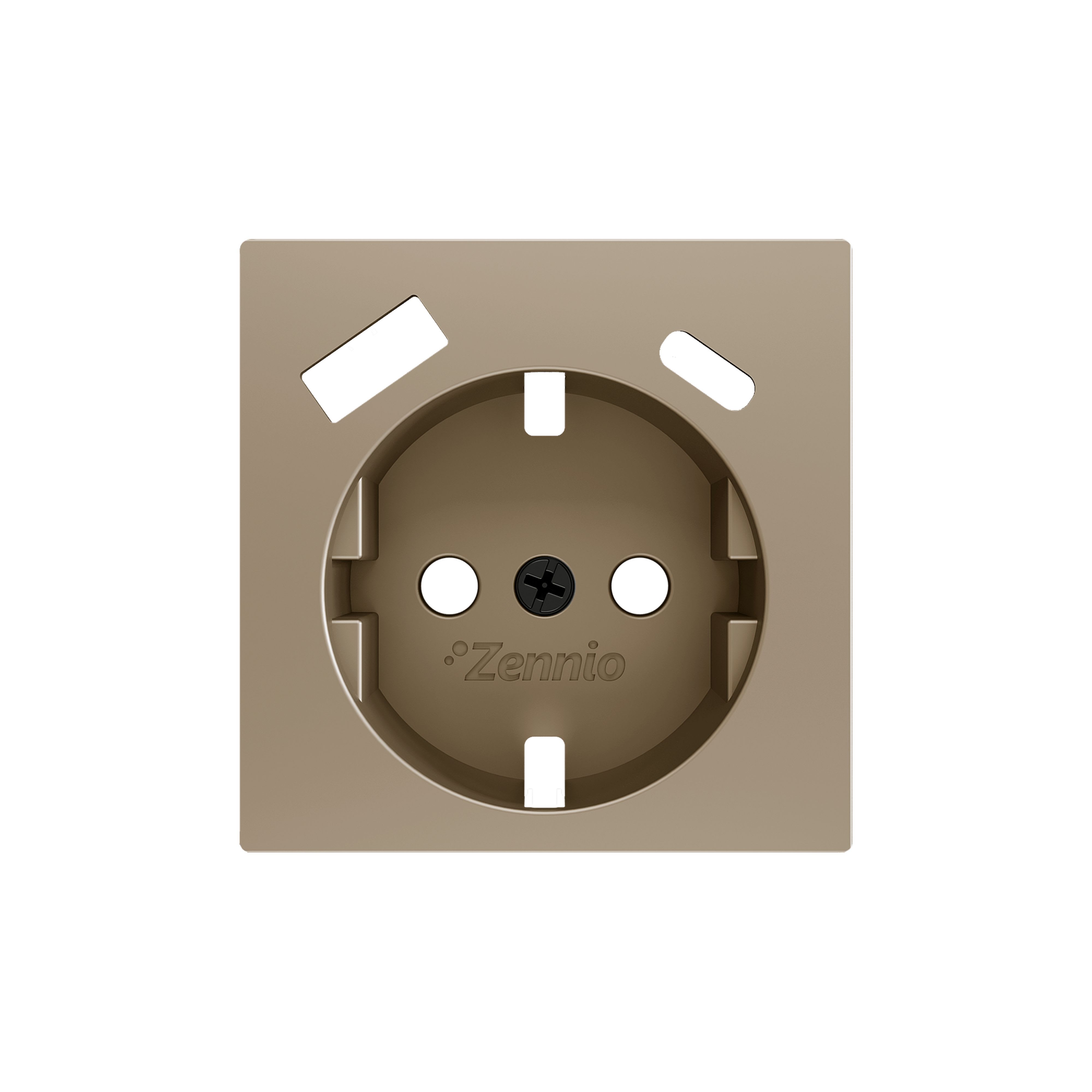ZENNIO - ZS55. Cache pour base de prise Schuko avec USB C et A 55 x 55 mm - Champagne