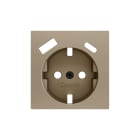 ZENNIO - ZS55. Cache pour base de prise Schuko avec USB C et A 55 x 55 mm - Champagne