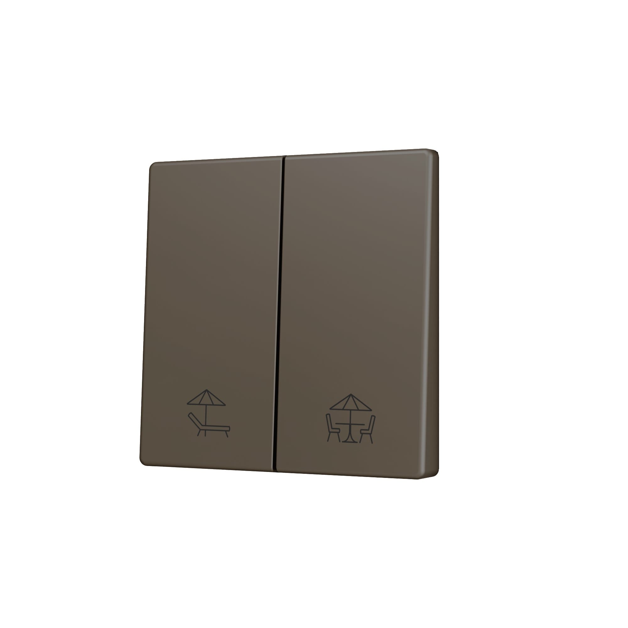 ZENNIO FRANCE - ZS55. Cache pour bouton poussoir Soft KNX double 55x55 mm. Appui en bas - Mok...