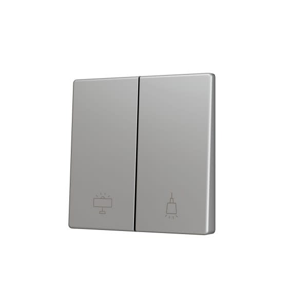 ZENNIO - ZS55. Cache pour bouton poussoir Soft KNX double 55 x 55 mm. Appui en bas - A...