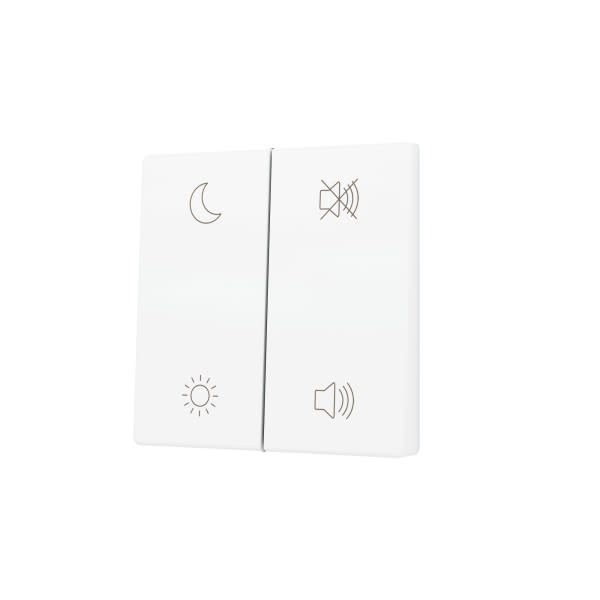 ZENNIO - ZS55. Cache pour bouton poussoir Soft KNX double 55 x 55 mm. Appui en bas&hau...