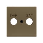 ZENNIO FRANCE - ZS55. Cache pour connecteur TV-R/SAT 55 x 55 mm - Champagne