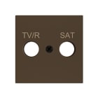 ZENNIO FRANCE - ZS55. Cache pour connecteur TV-R/SAT 55 x 55 mm - Moka