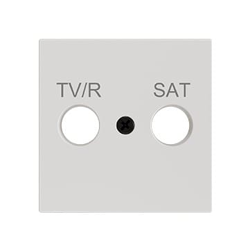 ZENNIO FRANCE - ZS55. Cache pour connecteur TV-R/SAT 55 x 55 mm - Blanc mat