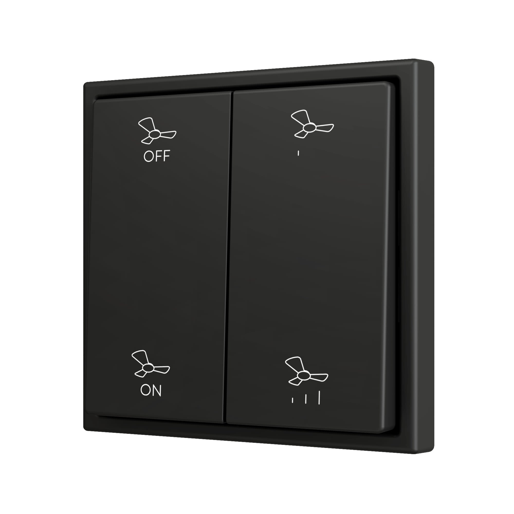 ZENNIO - ZS70. Bouton poussoir "Soft" double pour 4 entrées binaires 70 x 70 mm ? Anth...