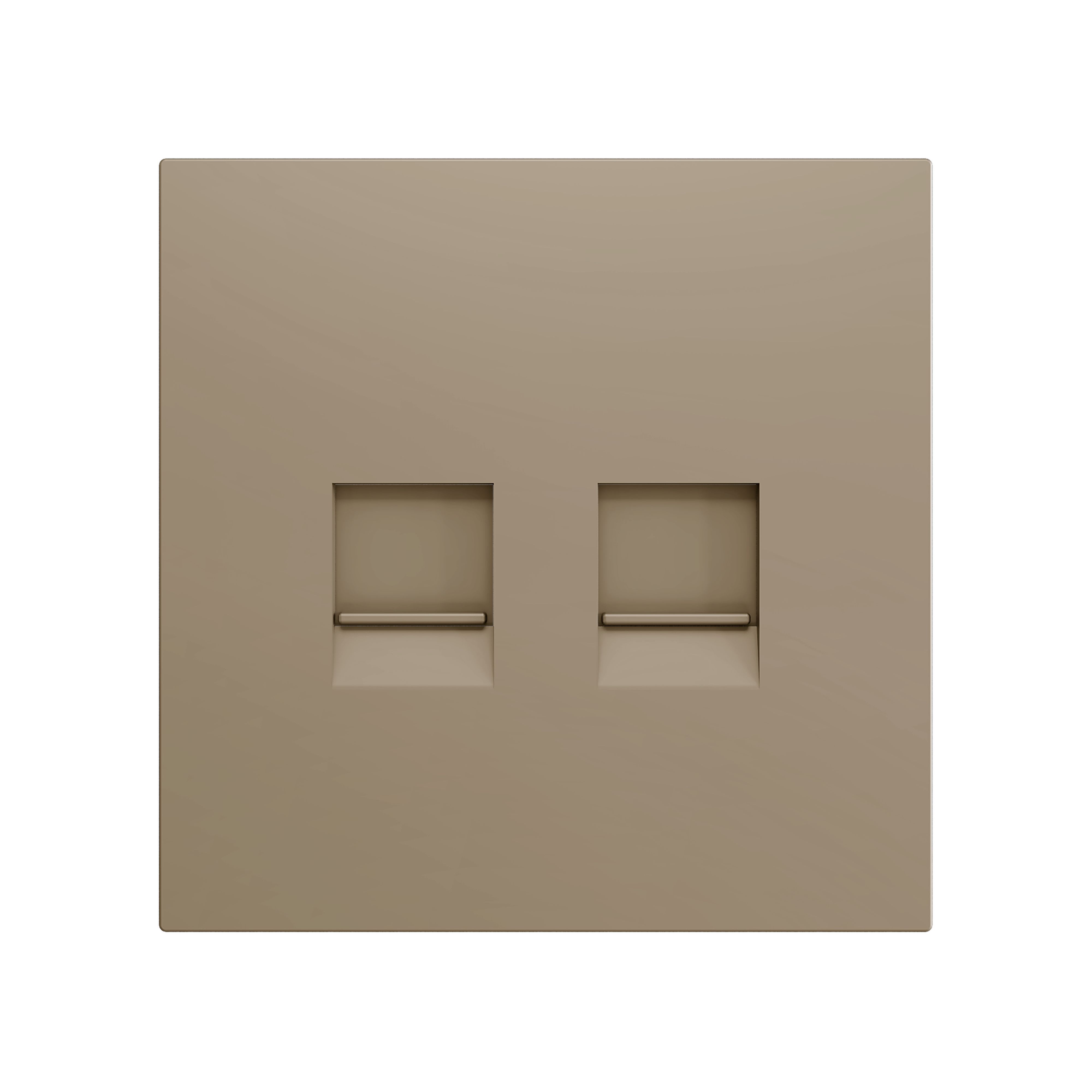 ZENNIO - ZS70. Cover plate for RJ45 connector 70x70 mm - 2 inserts - Champagne