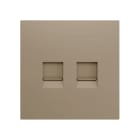 ZENNIO - ZS70. Cover plate for RJ45 connector 70x70 mm - 2 inserts - Champagne
