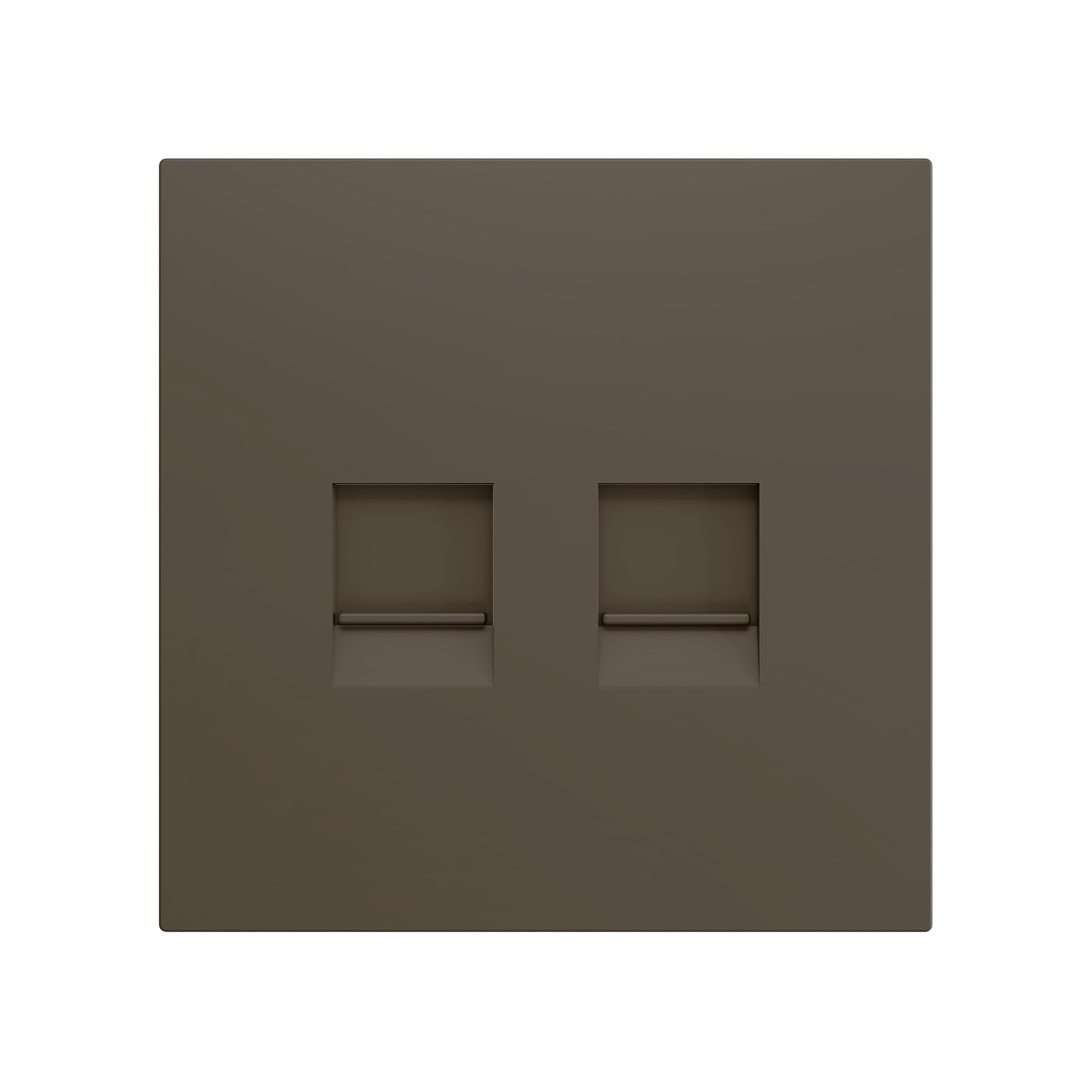 ZENNIO FRANCE - ZS70. Cache pour connecteur RJ45 70x70 mm - 2 connecteurs - Moka