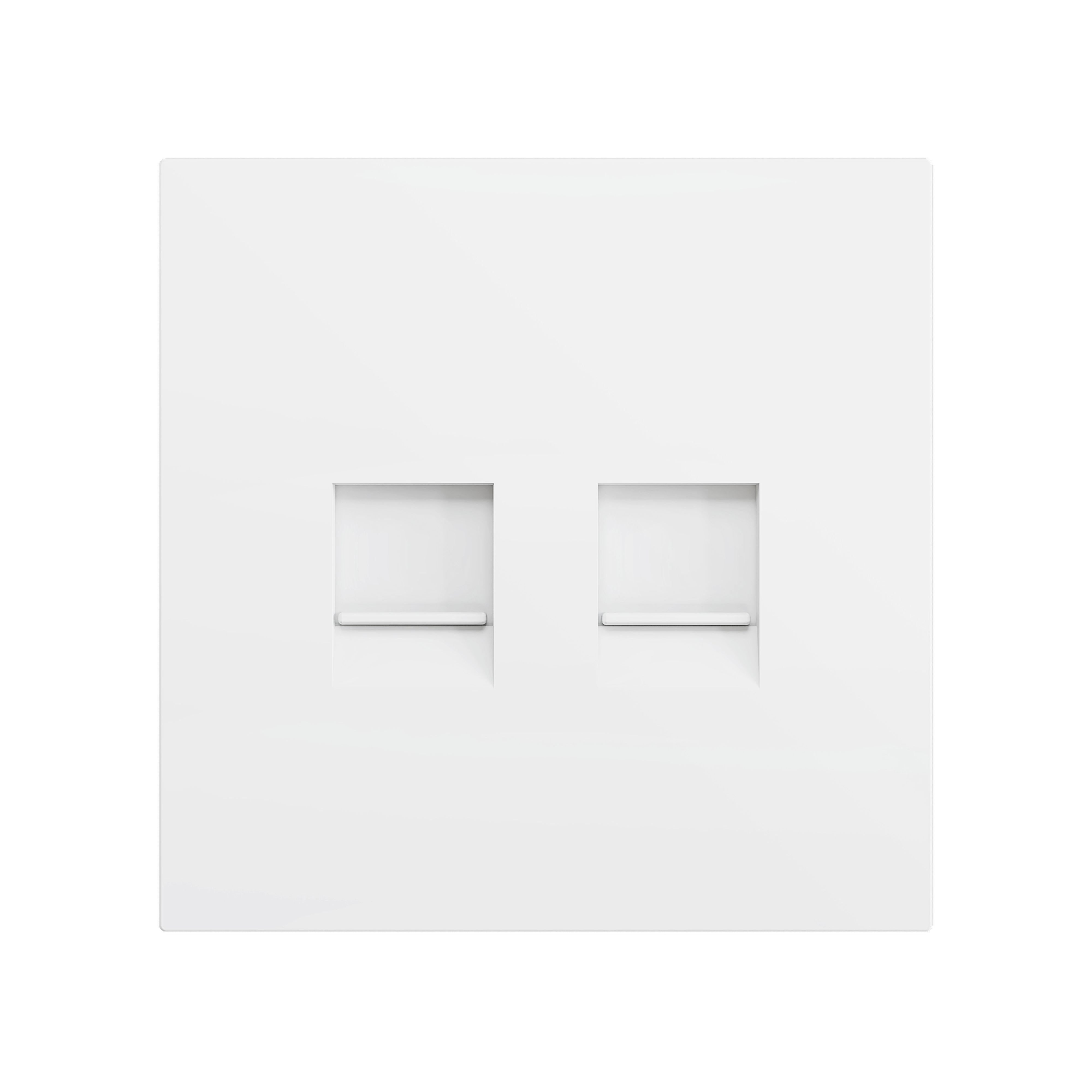 ZENNIO - ZS70. Cache pour connecteur RJ45 70 x 70 mm - 2 connecteurs - Blanc mat