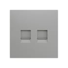 ZENNIO - ZS70. Cover plate for RJ45 connector 70x70 mm - 2 inserts - Silver