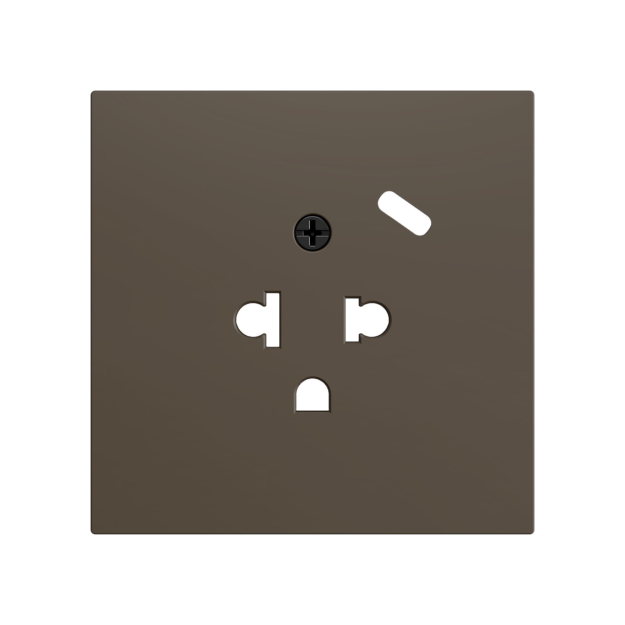 ZENNIO FRANCE - ZS70. Cache pour base de prise euro-américain avec USB C 70x70 mm - Moka