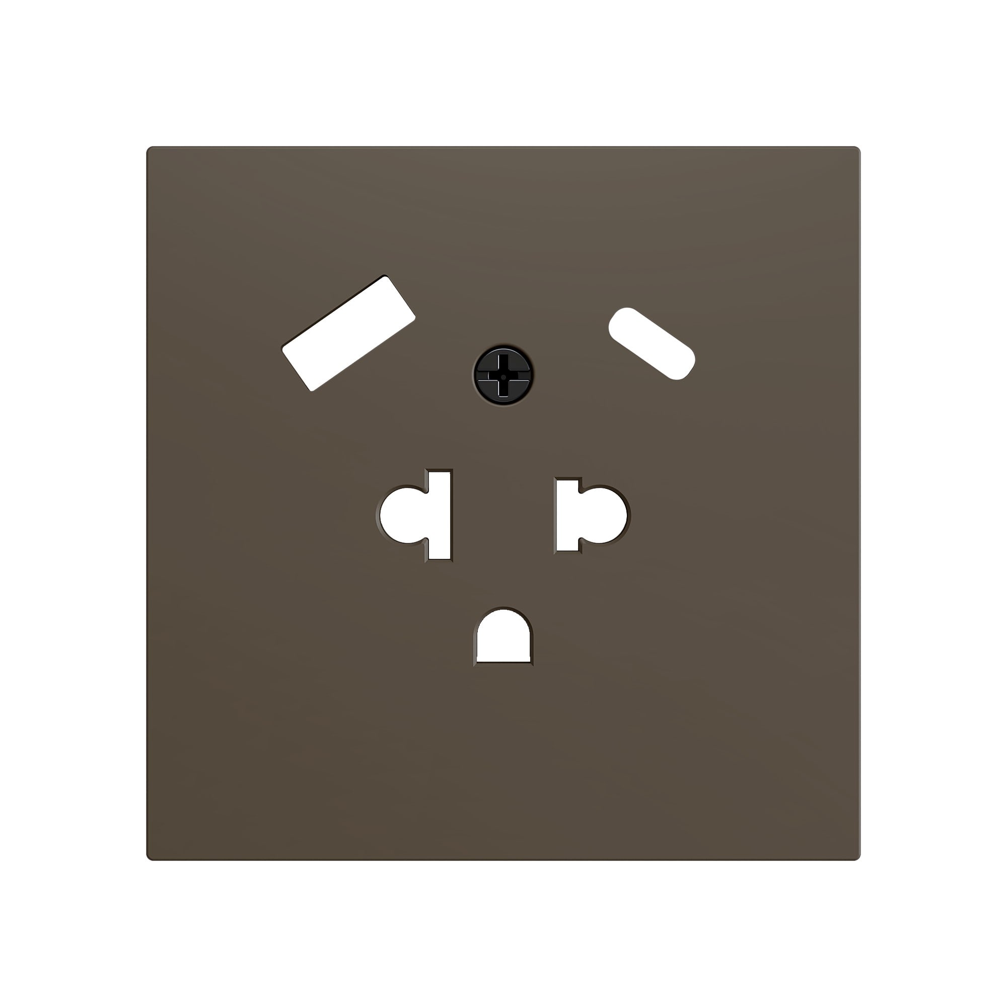 ZENNIO FRANCE - ZS70. Cache pour base de prise euro-américain avec USB C et A 70x 70 mm - Moka