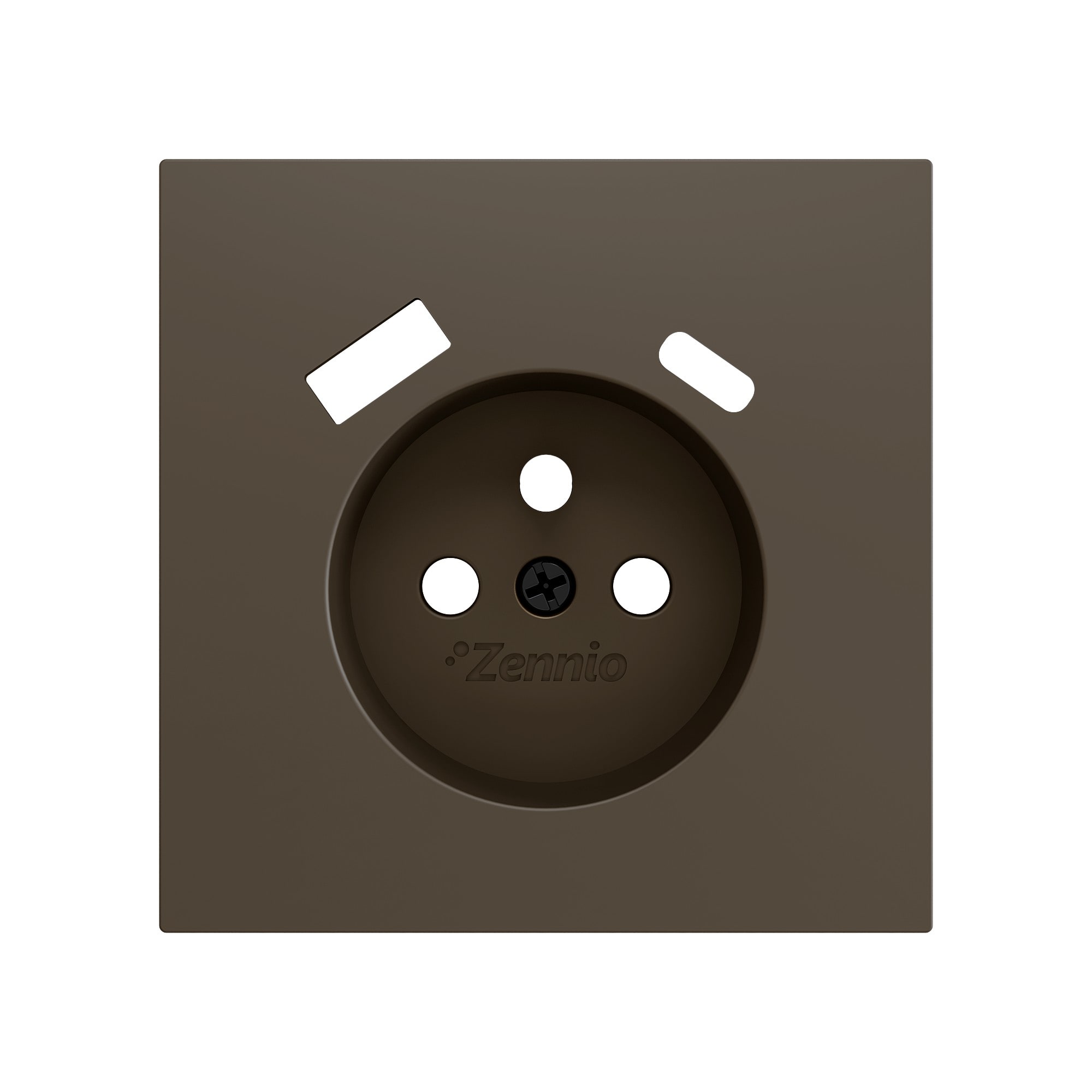 ZENNIO FRANCE - ZS70. Cache pour base de prise française avec USB C et A 70x70 mm - Moka