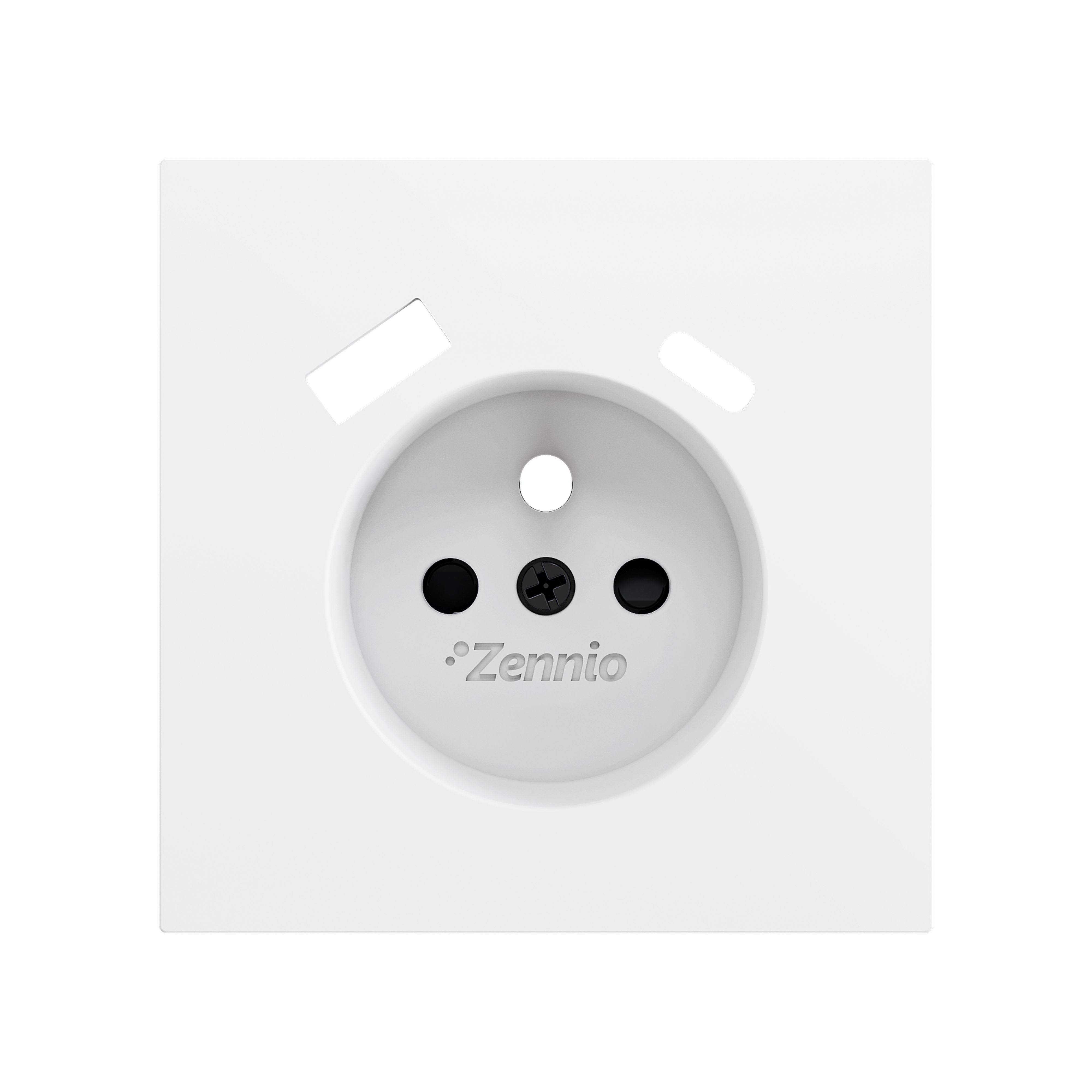 ZENNIO - ZS70. Cache pour base de prise française avec USB C et A 70 x 70 mm - Blanc mat