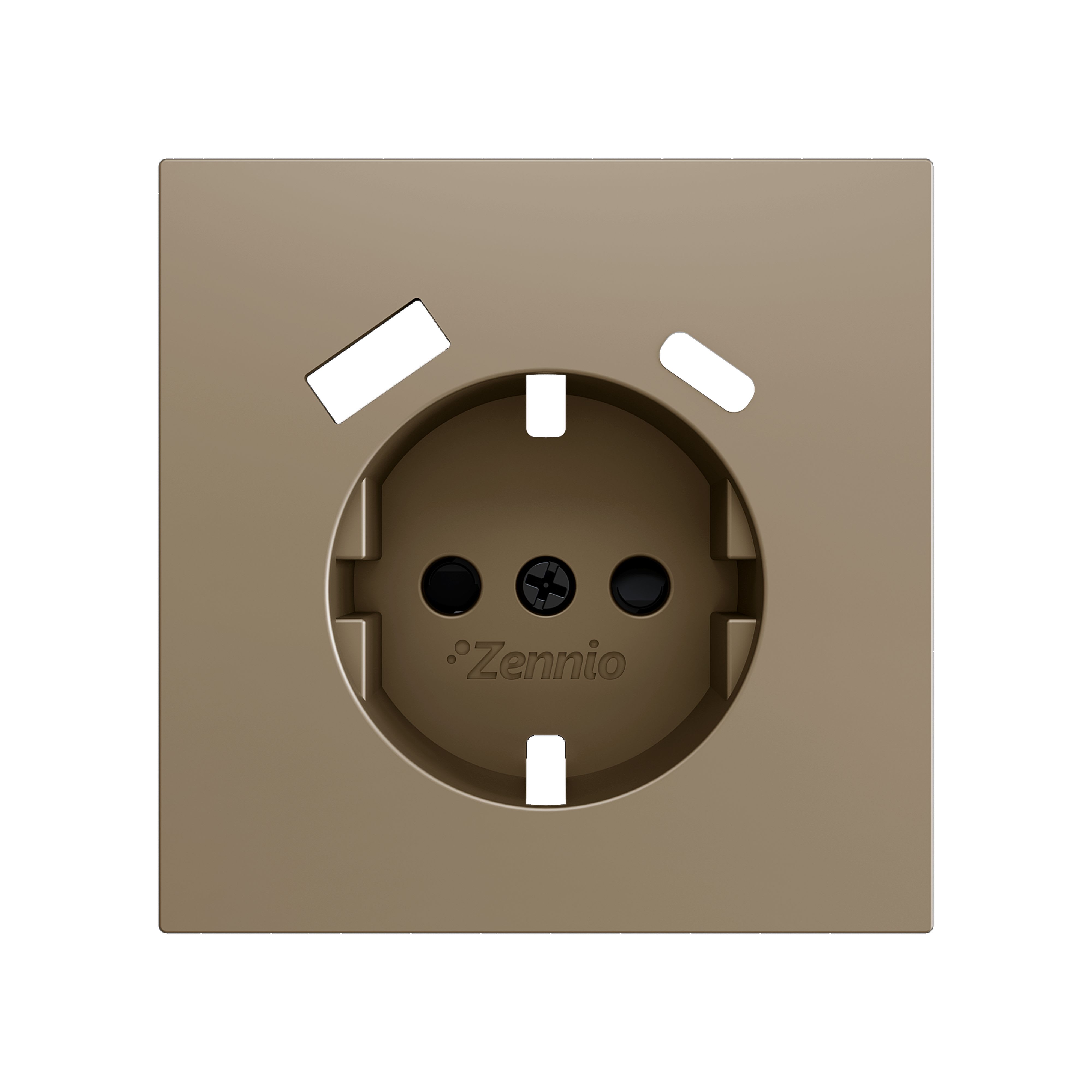 ZENNIO - ZS70. Schuko socket cover with USB C and A 70x70 mm - Champagne