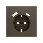 ZENNIO FRANCE - ZS70. Cache pour base de prise Schuko avec USB C et A 70x70 mm - Moka