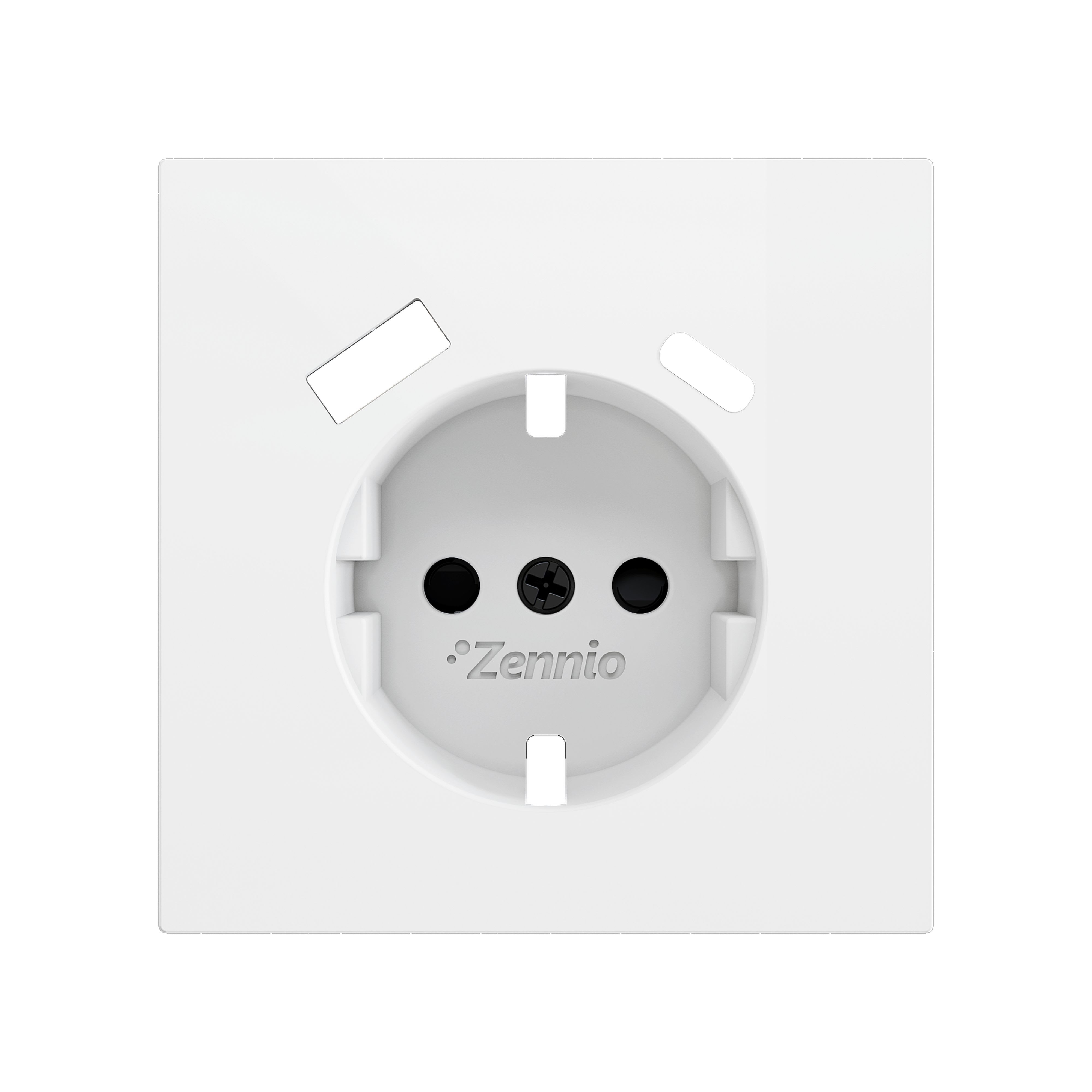 ZENNIO - ZS70. Cache pour base de prise Schuko avec USB C et A 70 x 70 mm - Blanc mat