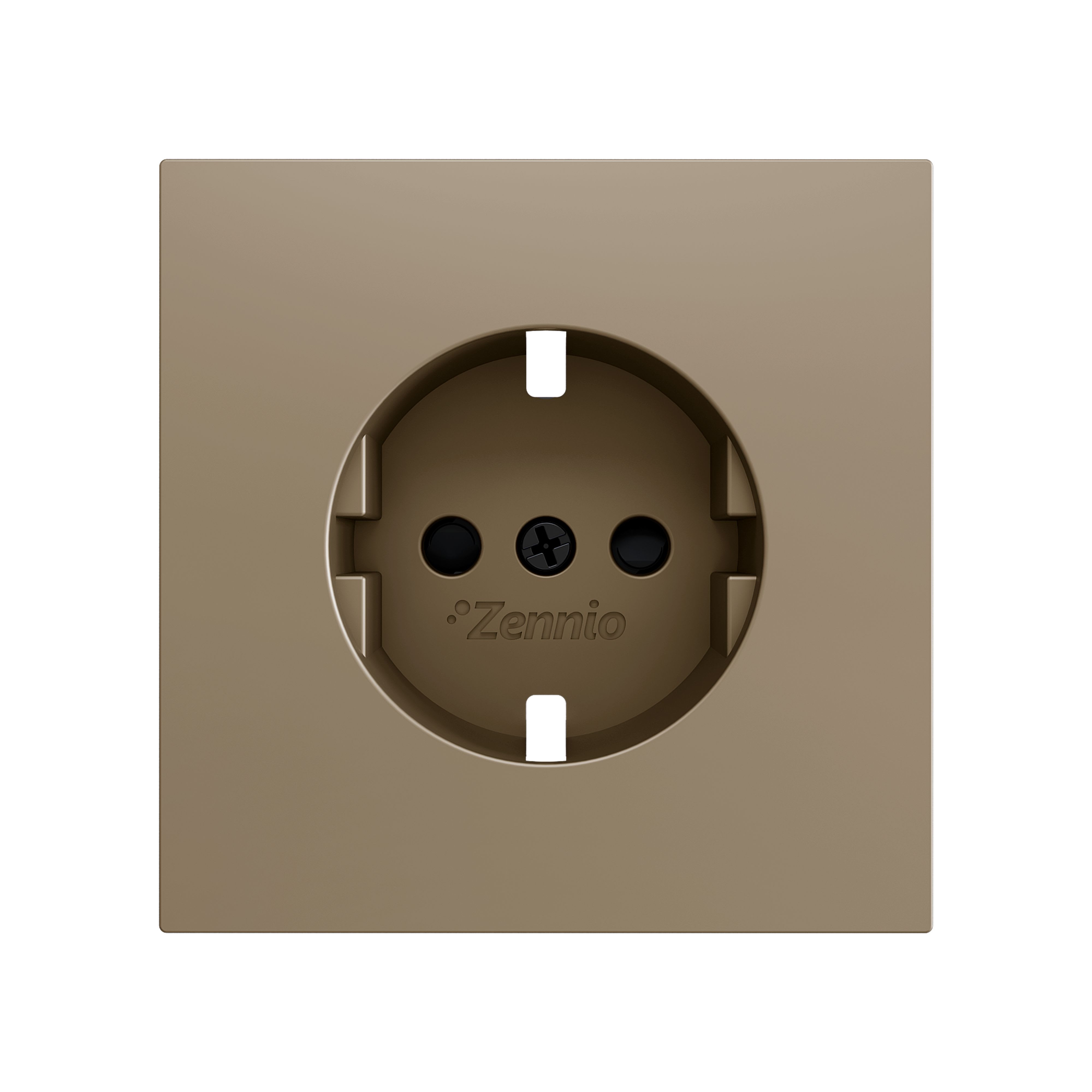 ZENNIO - ZS70. Schuko socket cover 70x70 mm - Champagne