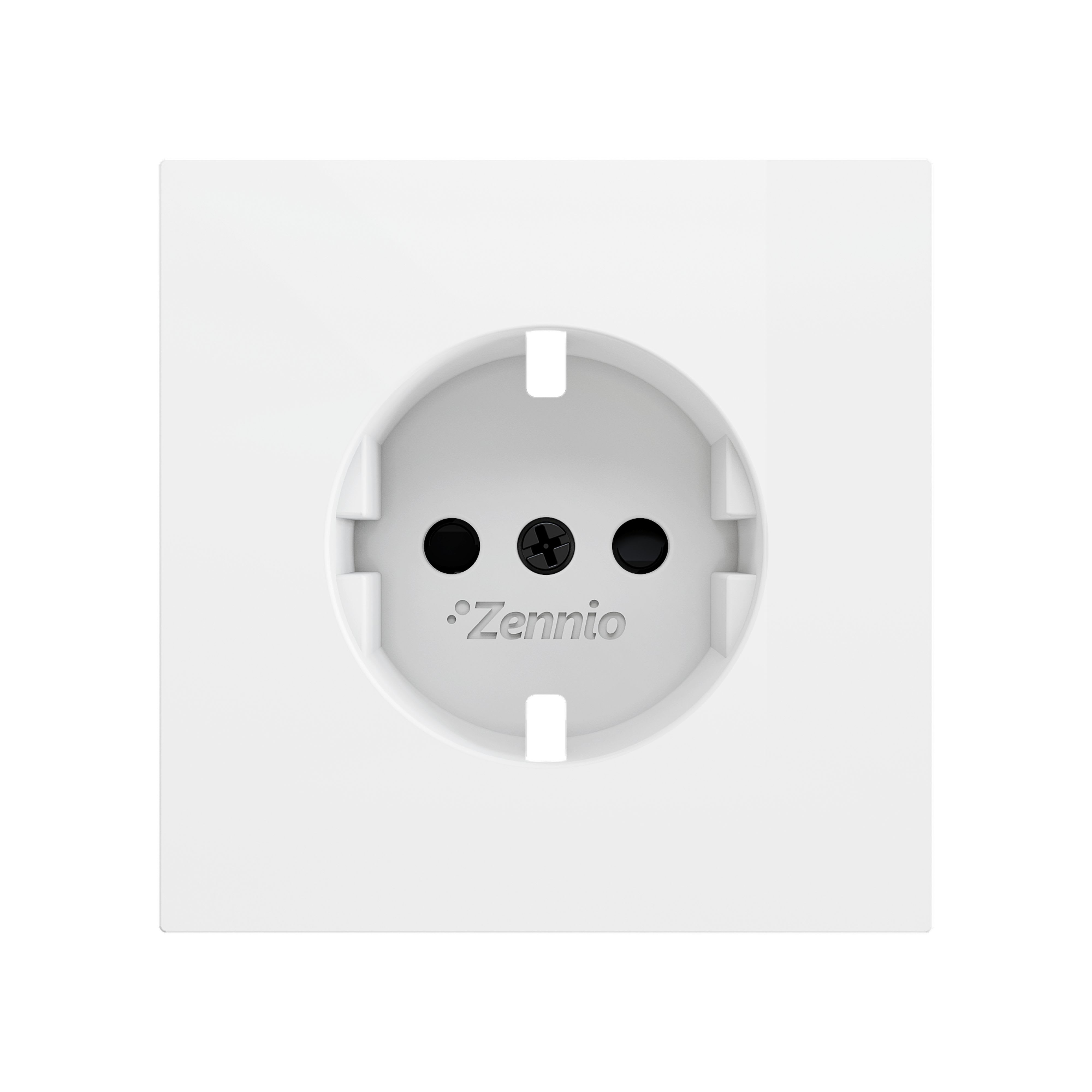 ZENNIO - ZS70. Cache pour base de prise Schuko 70 x 70 mm - Blanc mat