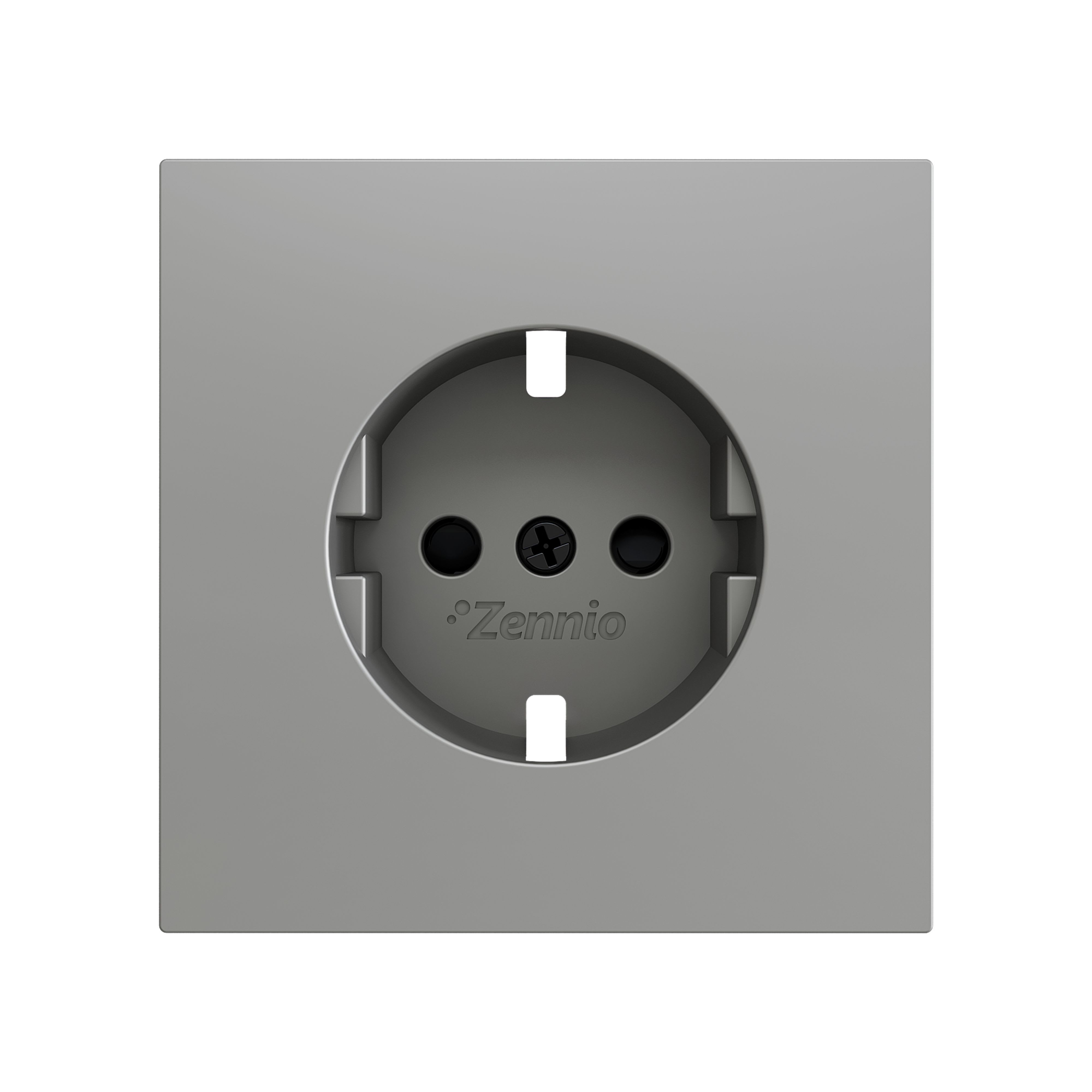 ZENNIO - ZS70. Cache pour base de prise Schuko A 70 x 70 mm - Argenté