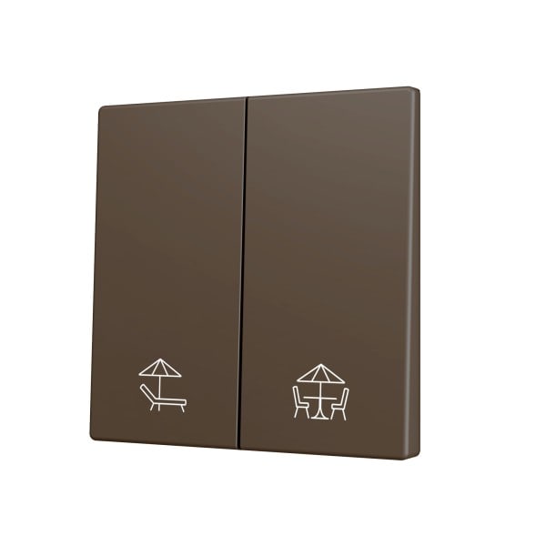 ZENNIO FRANCE - ZS70. Cache pour bouton poussoir Soft KNX double 70x70 mm. Appui en bas - Mok...