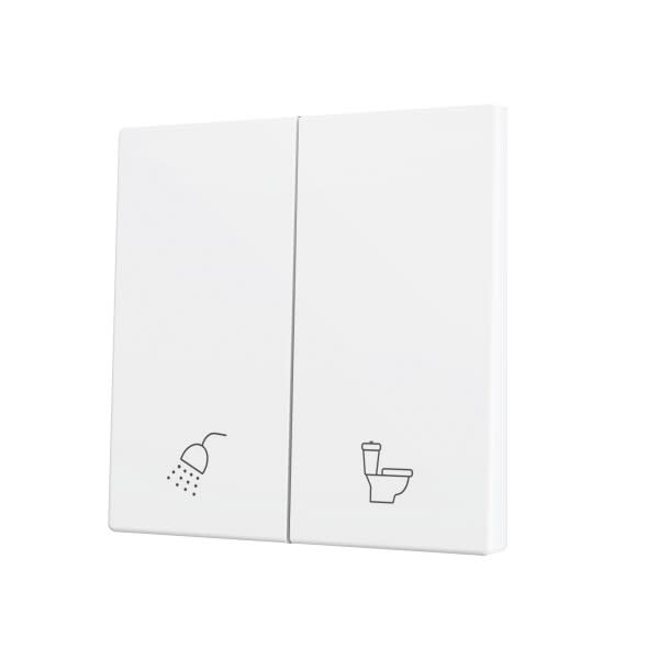 ZENNIO - ZS70. Cache pour bouton poussoir Soft KNX double 70 x 70 mm. Appui en bas - B...