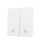 ZENNIO - ZS70. Cache pour bouton poussoir Soft KNX double 70 x 70 mm. Appui en bas - B...
