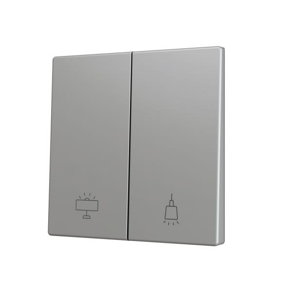 ZENNIO - ZS70. Cache pour bouton poussoir Soft KNX double 70 x 70 mm. Appui en bas - A...