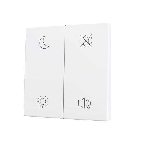 ZENNIO - ZS70. Cache pour bouton poussoir Soft KNX double 70 x 70 mm. Appui en bas&hau...