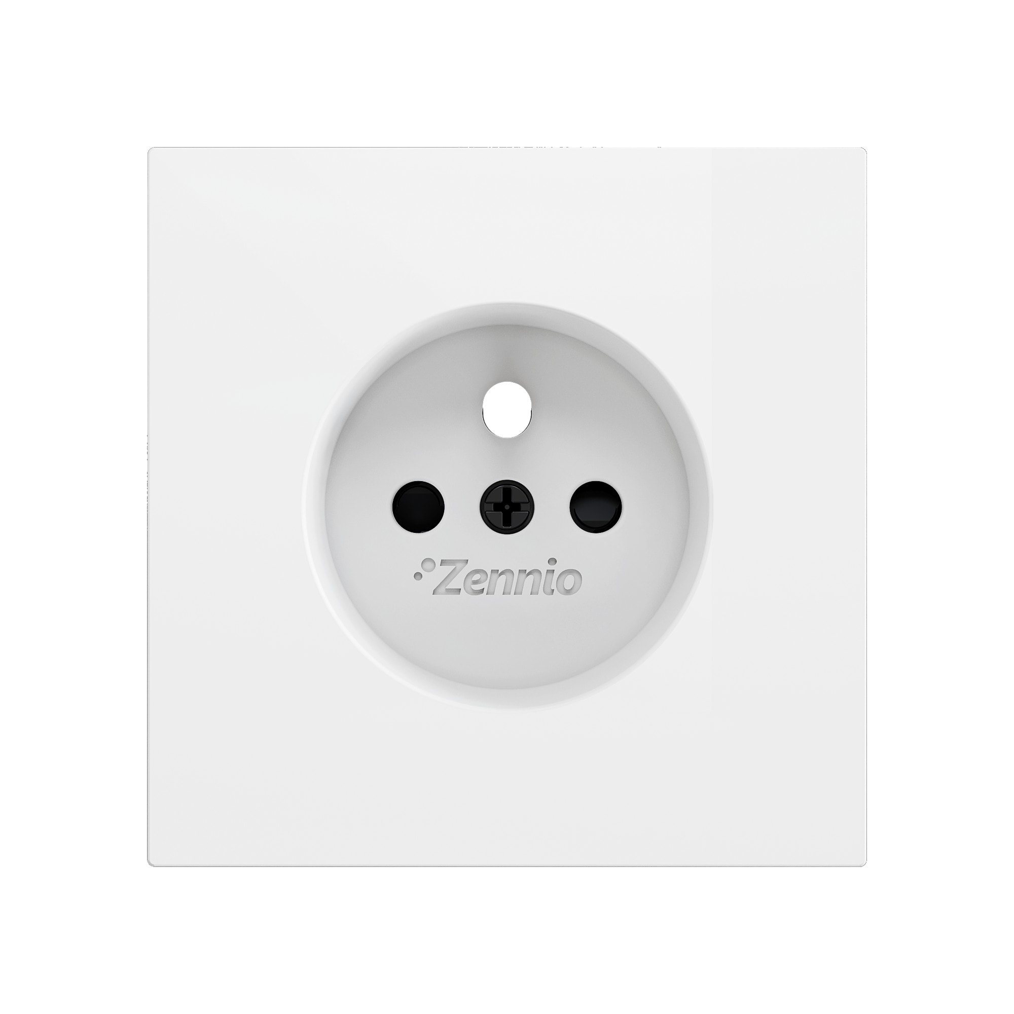 ZENNIO FRANCE - ZS70. Cache pour base de prise française avec vis 70x70 mm - Blanc mat