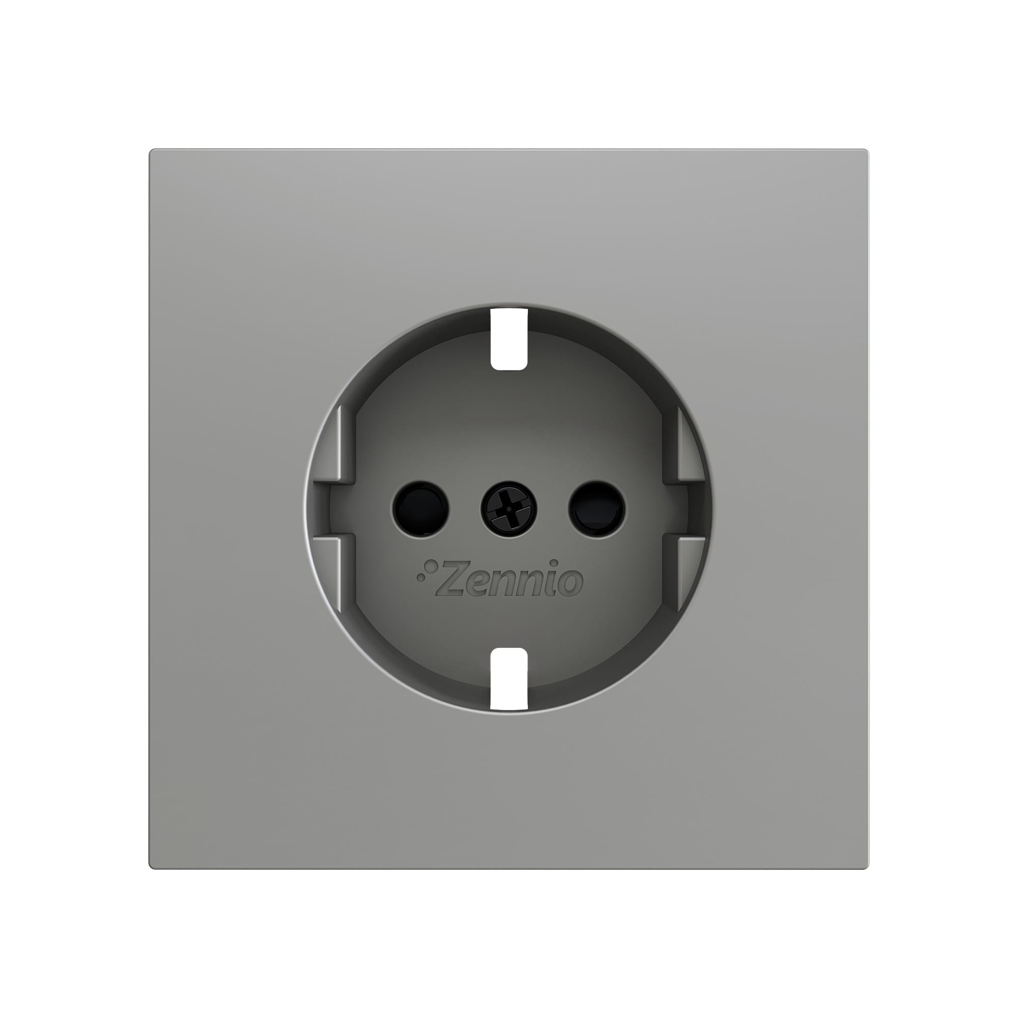 ZENNIO FRANCE - ZS70. Cache pour base de prise Schuko avec vis A 70x70 mm - Argenté