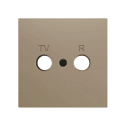 ZENNIO - ZS70. Cover plate for TV/R insert 70x70 mm - Champagne
