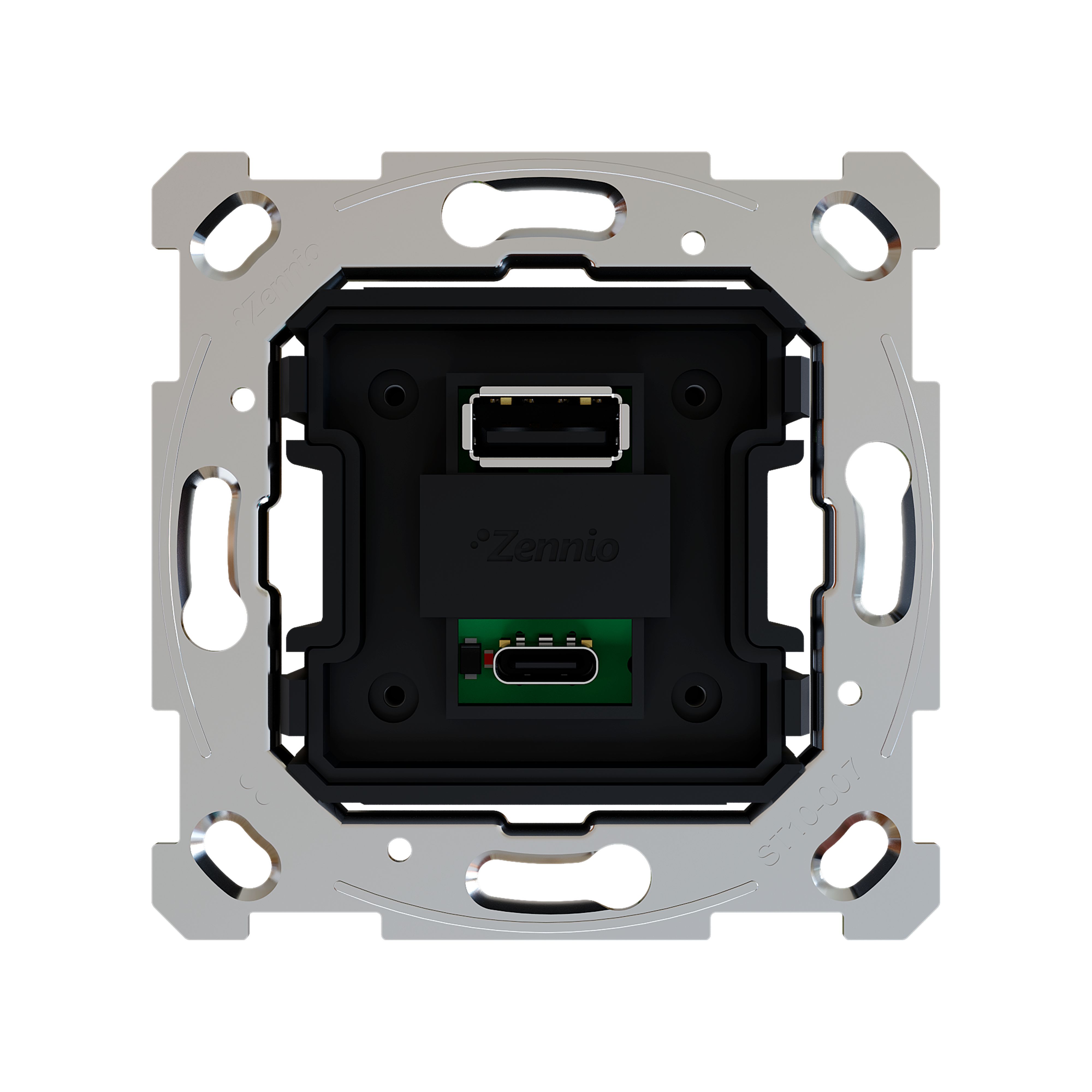 ZENNIO - ZS55/ZS70. Chargeur USB double - (C+A) - 5 V / 3,5 A (sans cache)