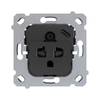 ZENNIO - ZS55/ZS70. Base de prise euro-américain avec USB C - sans obturateurs (sans c...