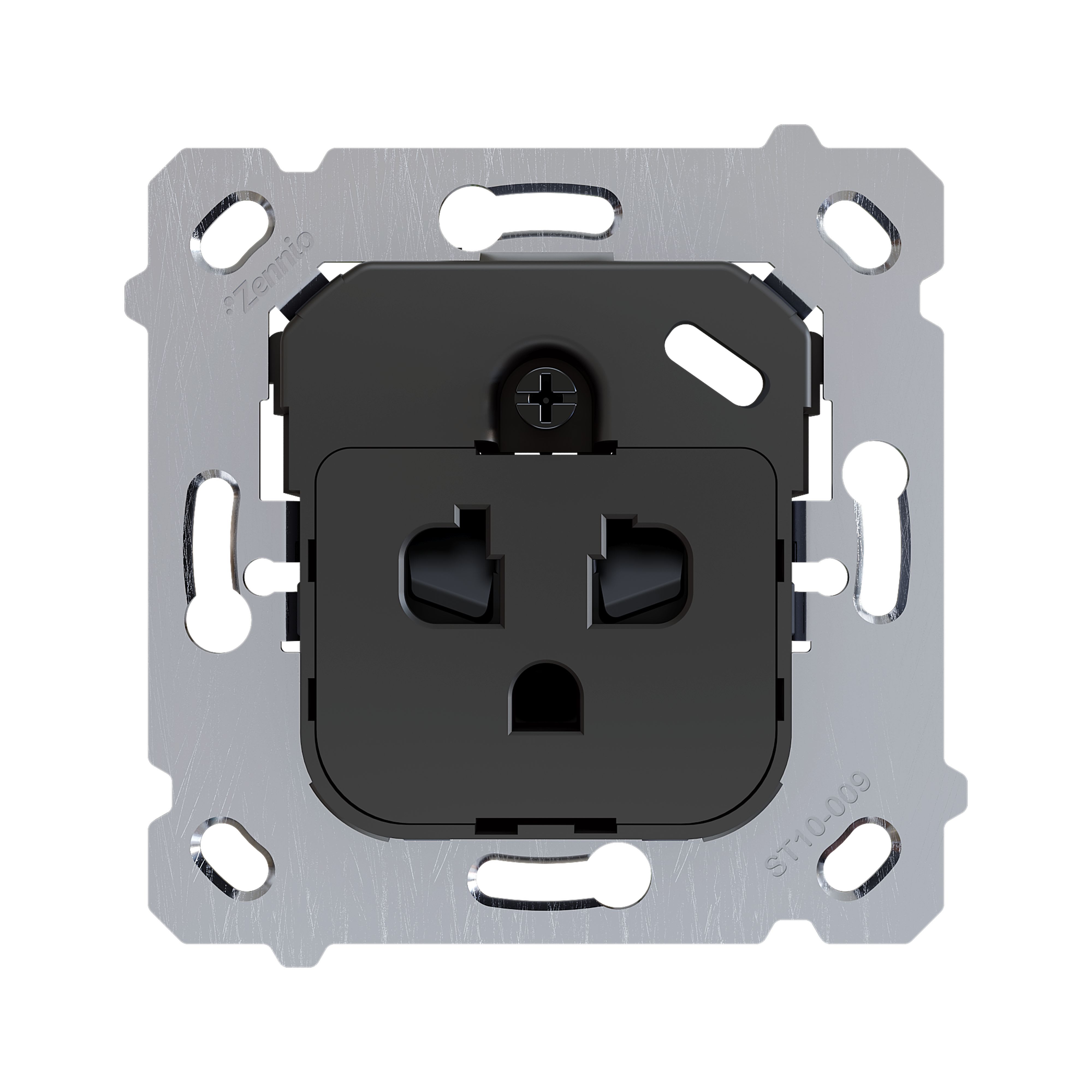 ZENNIO - ZS55/ZS70. Base de prise euro-américain - sans obturateurs (sans cache)