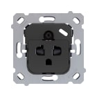 ZENNIO - ZS55/ZS70. Base de prise euro-américain - sans obturateurs (sans cache)