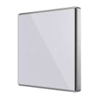 ZENNIO - Capacitive push button Square TMD 2 Buttons & Temp probe - Silver