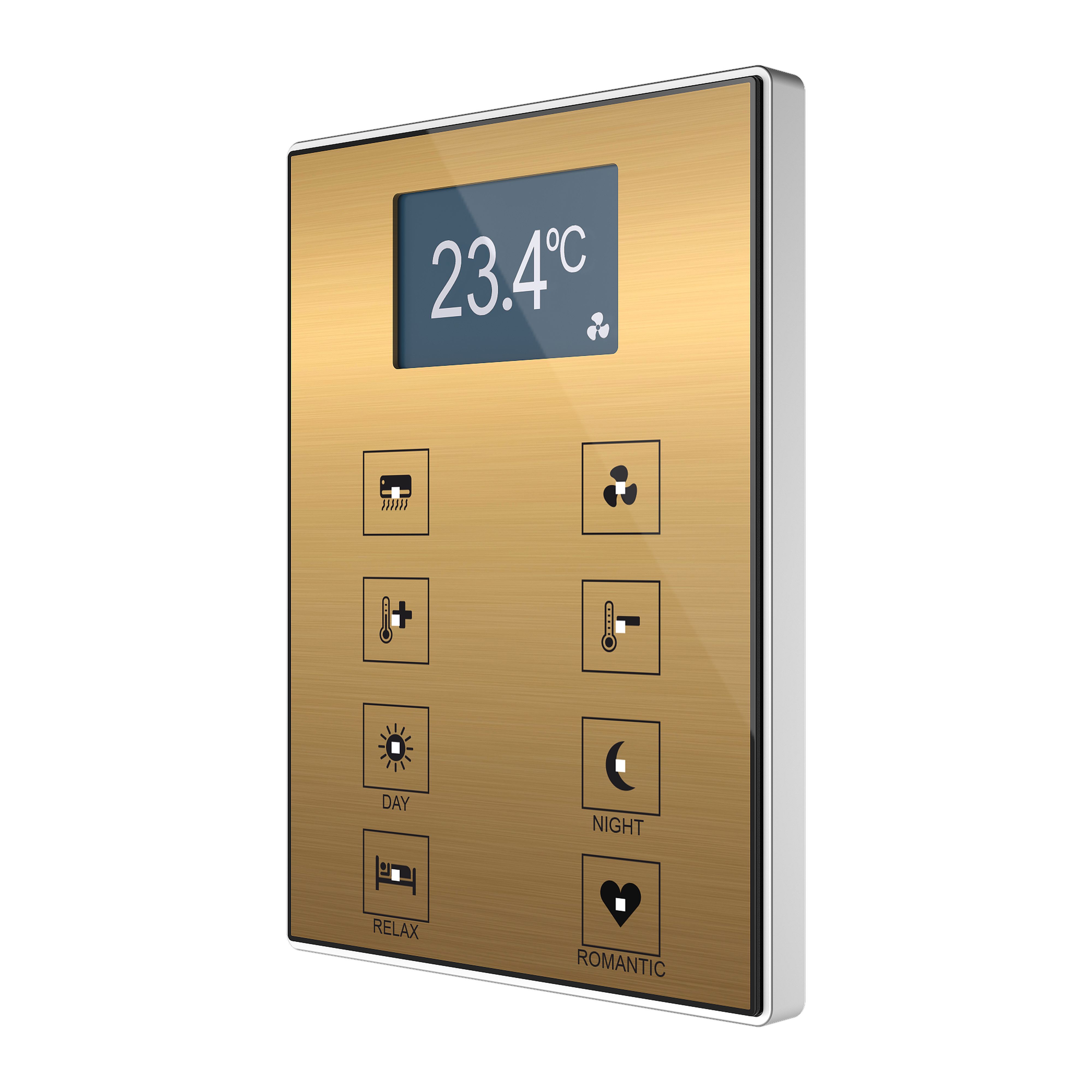 ZENNIO - Interrupteur capacitif de 8 boutons et display (modèle ONE). Cadre aluminium ...