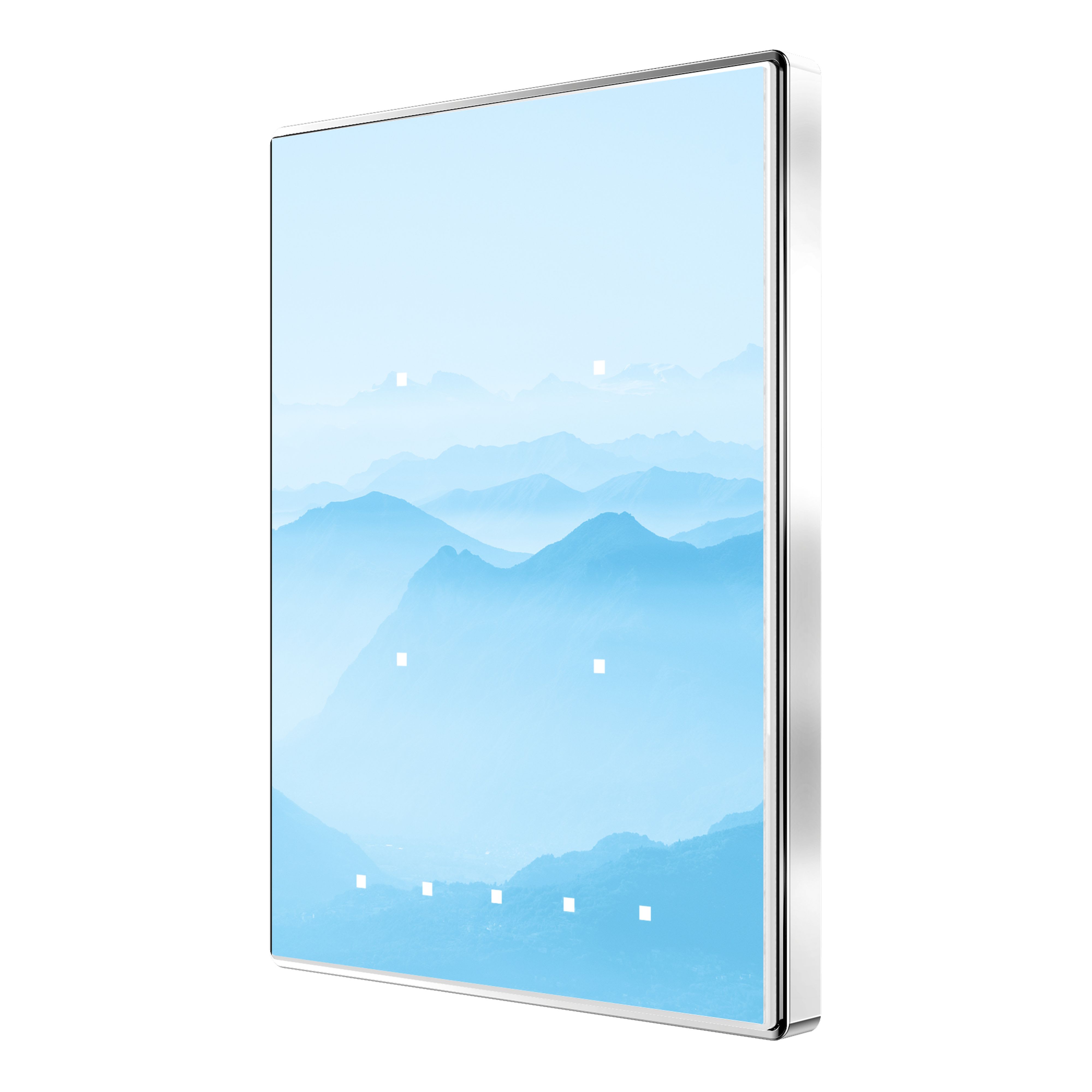 ZENNIO - Interrupteur capacitif TMD de 4 boutons avec thermostat. Cadre chromé - Perso...