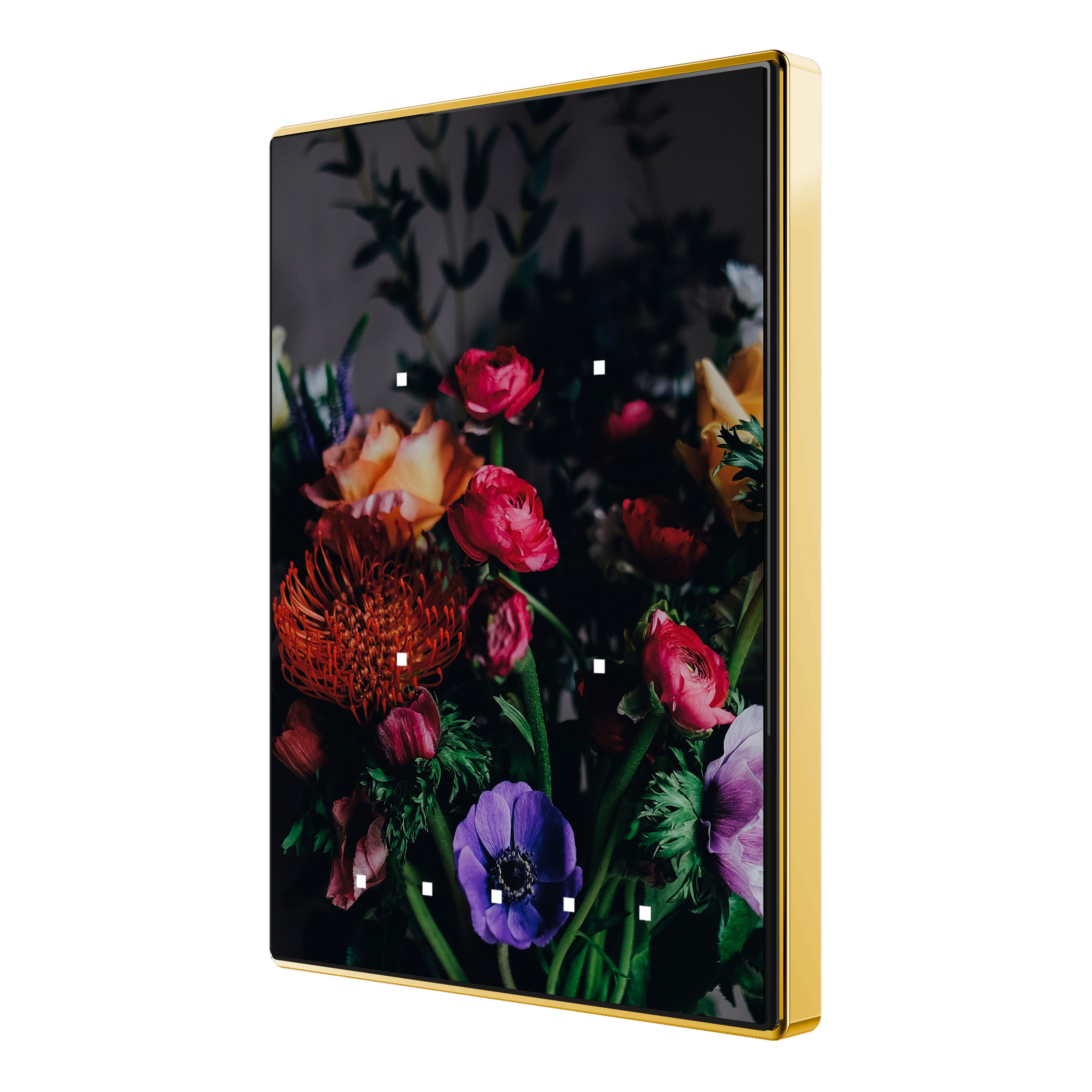 ZENNIO - Interrupteur capacitif TMD de 4 boutons avec thermostat. Cadre doré - Personn...