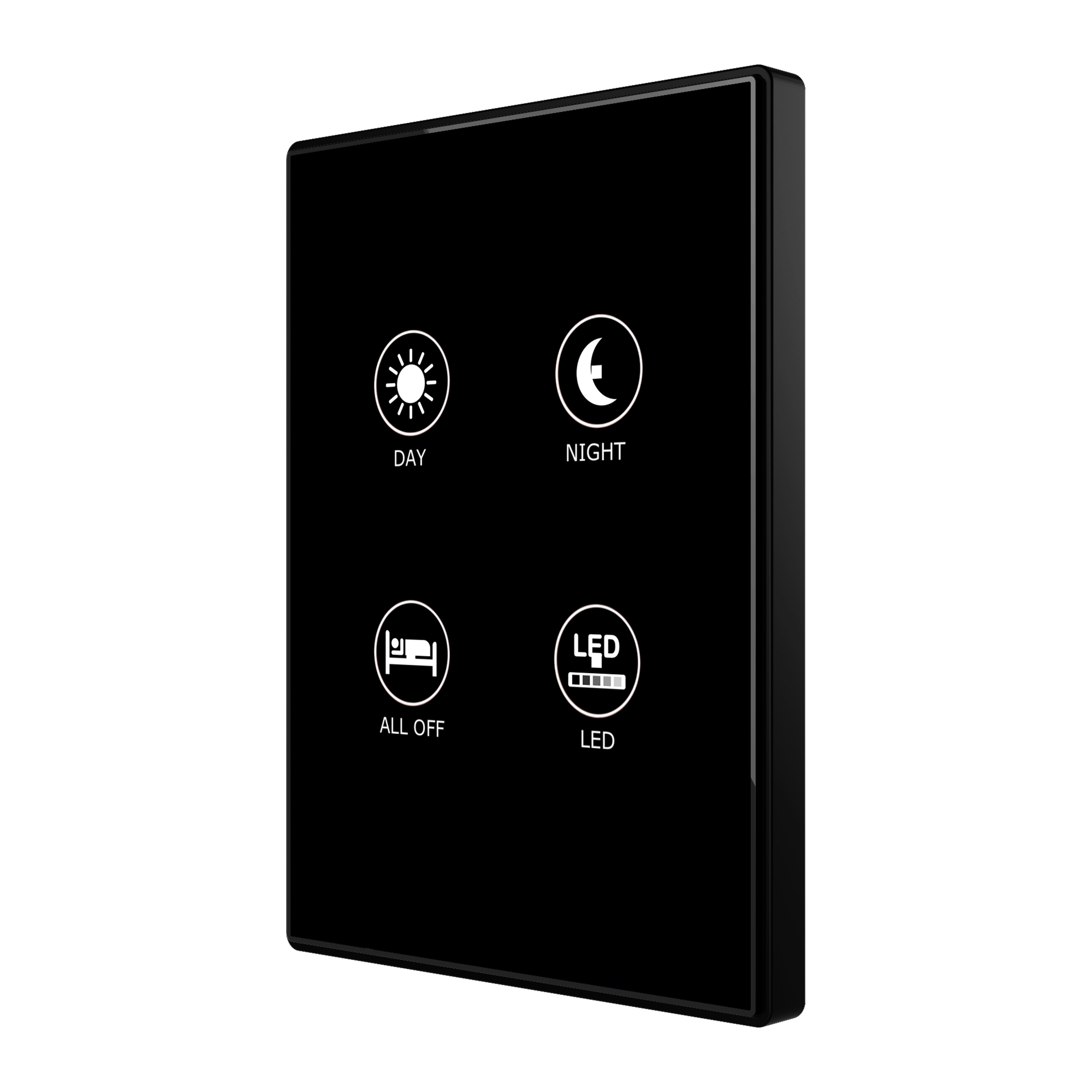 ZENNIO - Capacitive push button Touch-MyDesign - 4 Buttons & Thermostat. PC-ABS frame ...