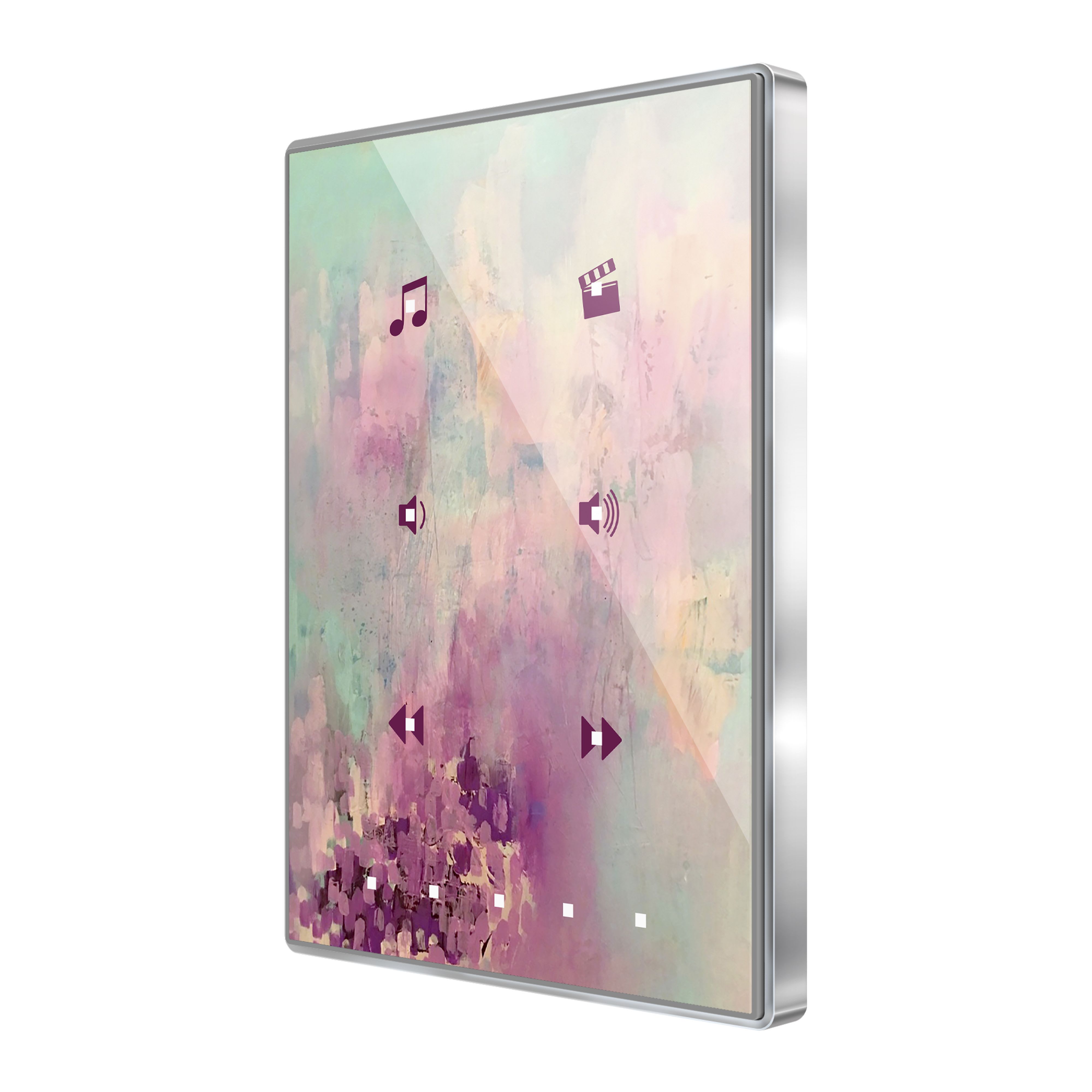 ZENNIO - Interrupteur capacitif TMD de 6 boutons avec thermostat. Cadre chromé - Perso...