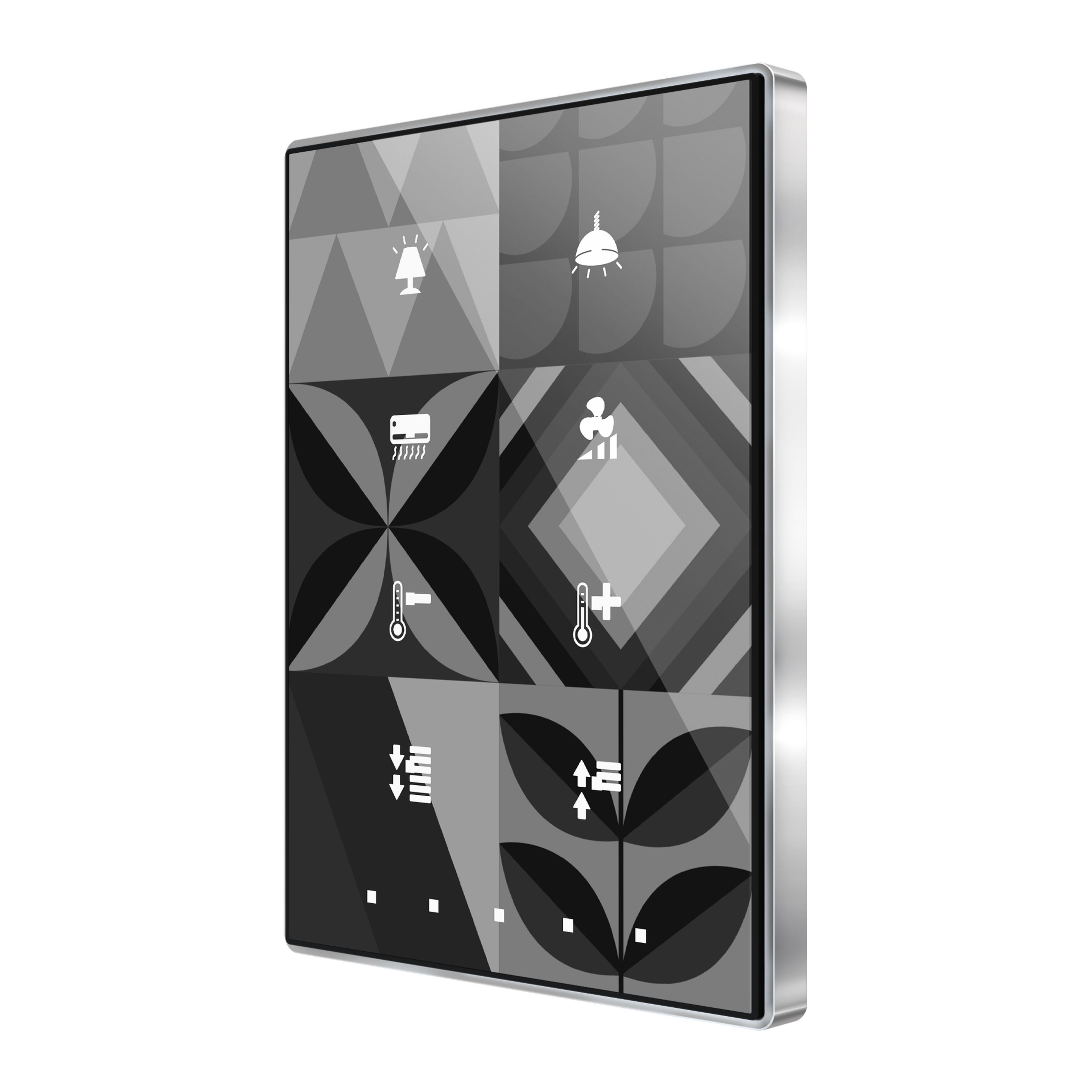 ZENNIO - Interrupteur capacitif TMD de 8 boutons avec thermostat. Cadre chromé - Perso...