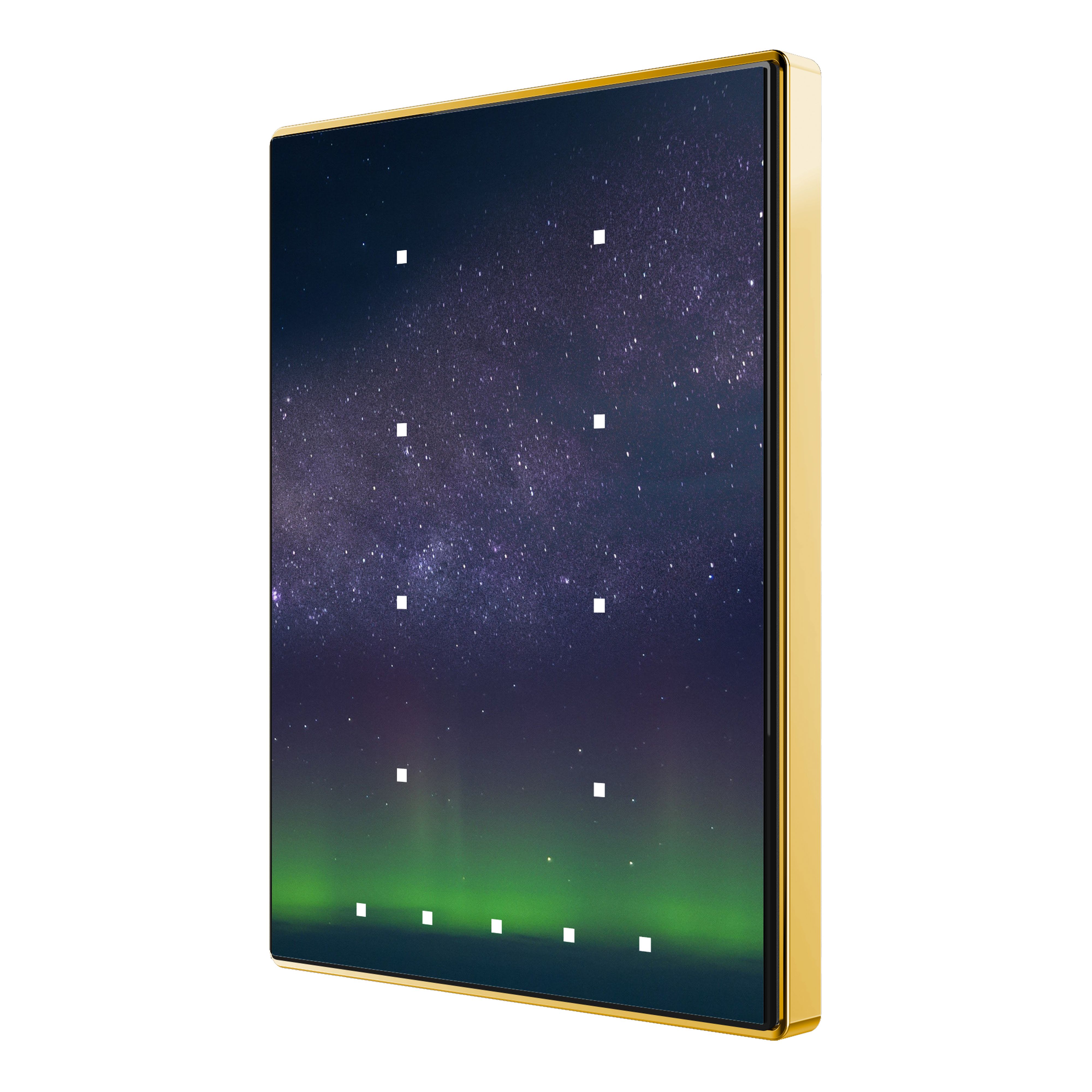 ZENNIO - Capacitive push button Touch-MyDesign - 8 Buttons & Thermostat. Golden frame ...