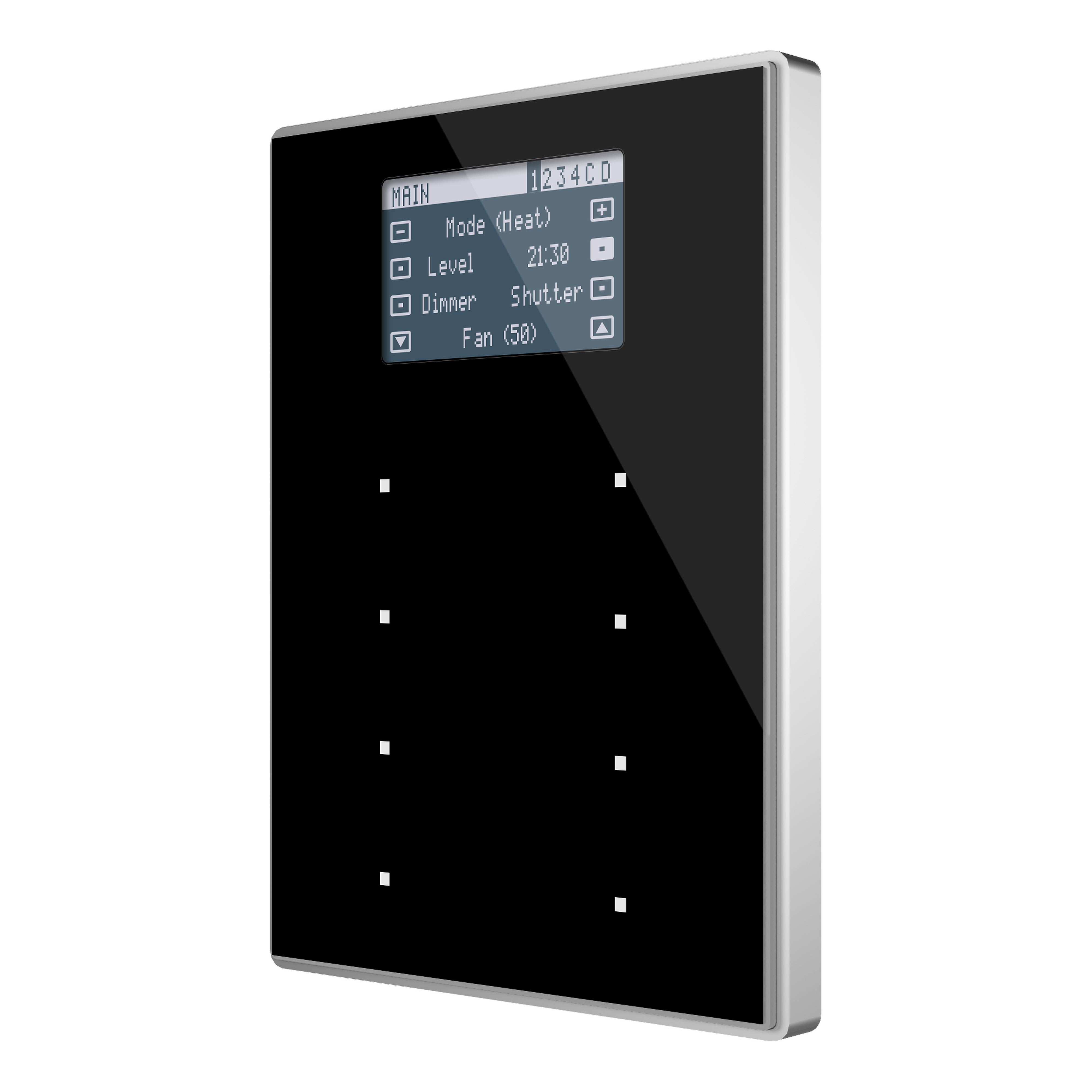 ZENNIO - Capacitive touch panel with 8 buttons and display. Aluminium frame - Anthraci...
