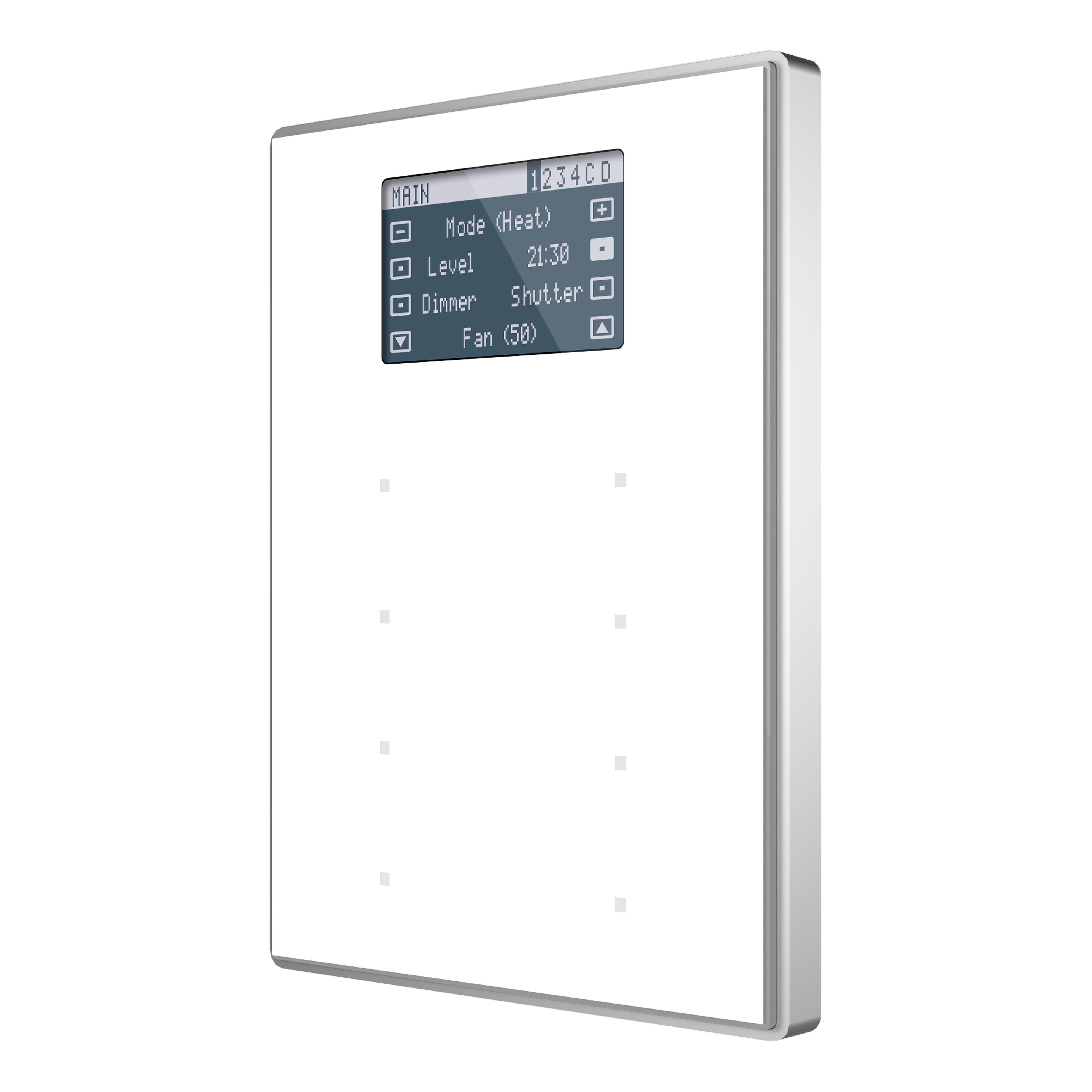 ZENNIO - Capacitive touch panel with 8 buttons and display. Aluminium frame - White (V...