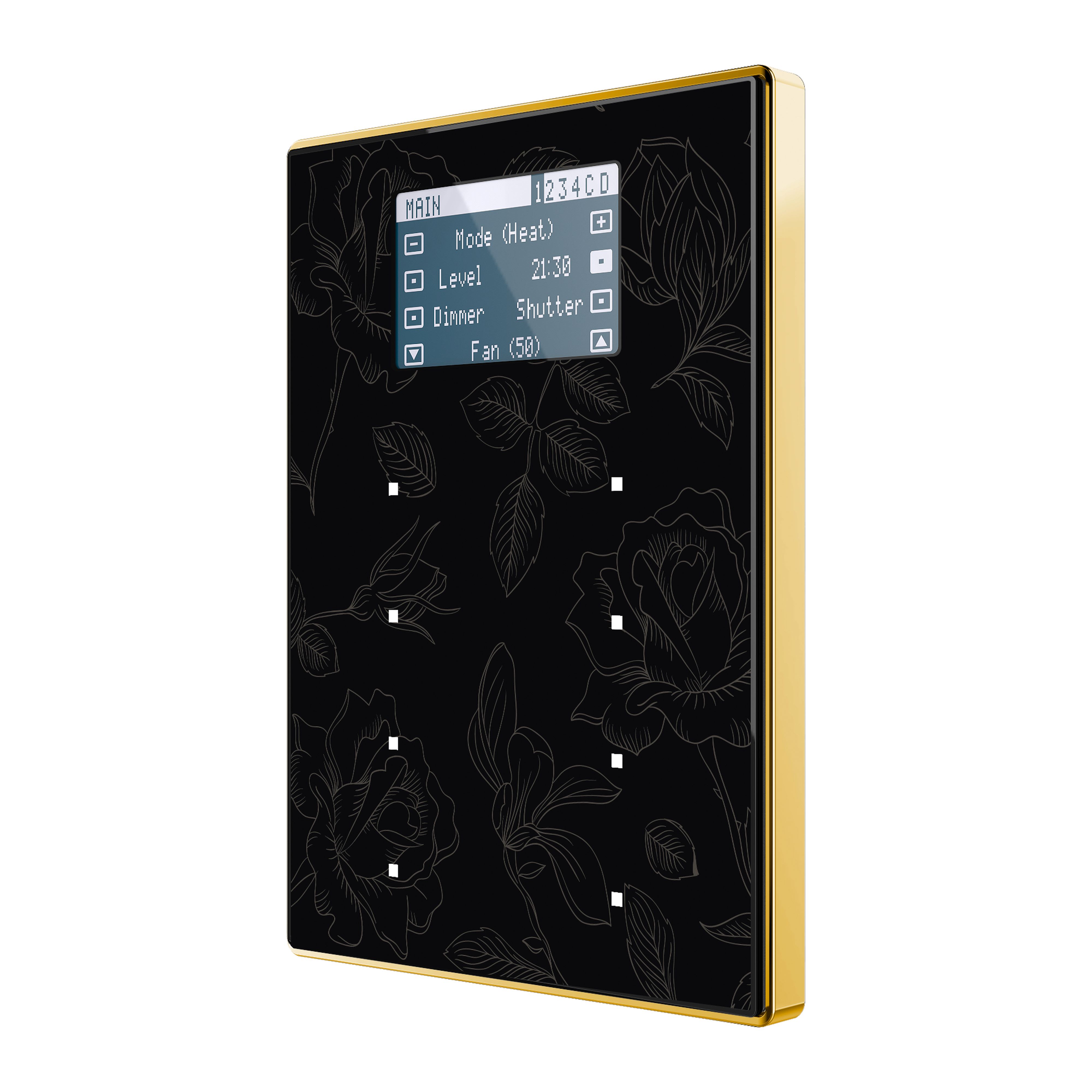 ZENNIO - Capacitive touch panel with 8 buttons and display. Golden frame - Custom (VIE...