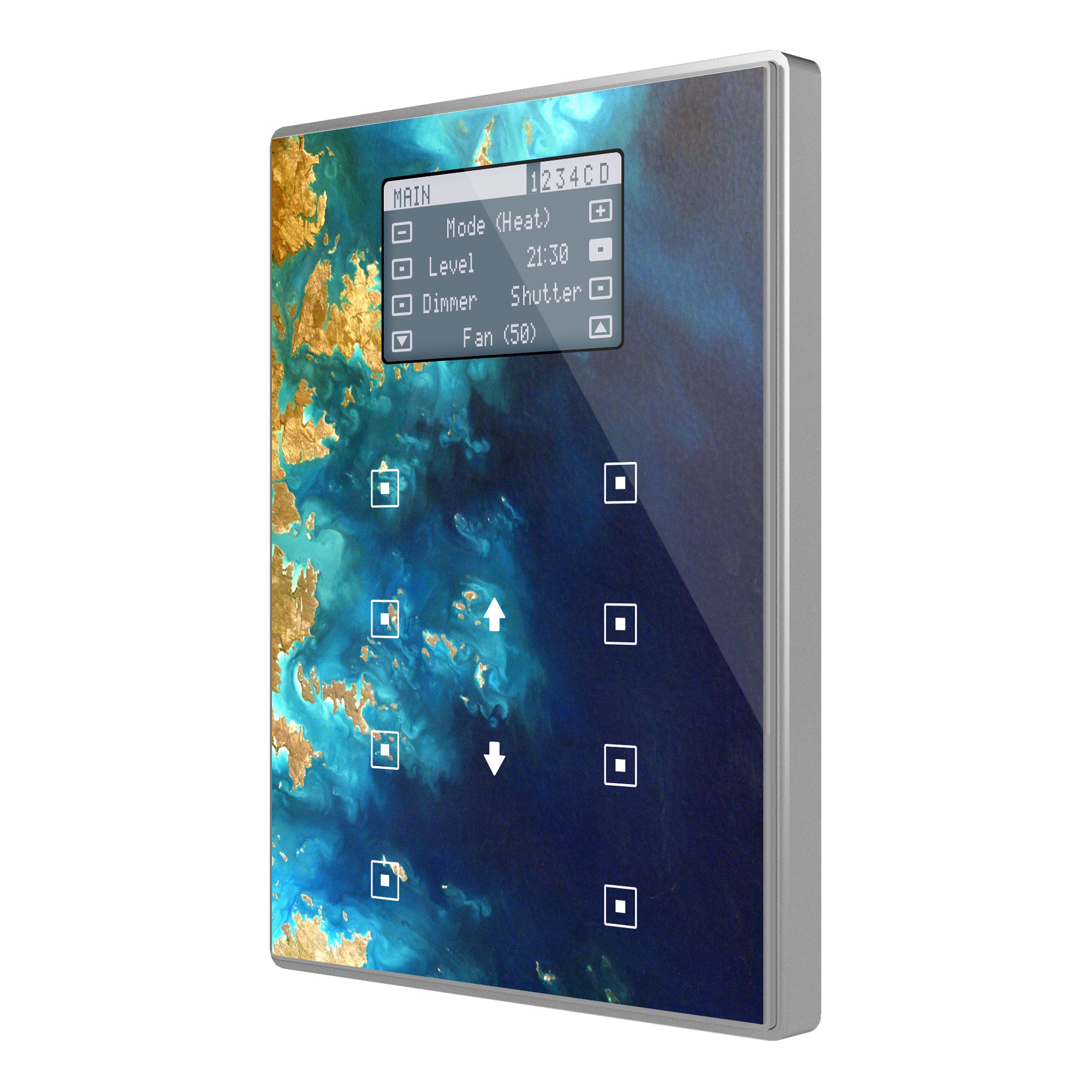ZENNIO - Capacitive touch panel with 8 buttons and display. PC-ABS frame - Custom ( VI...