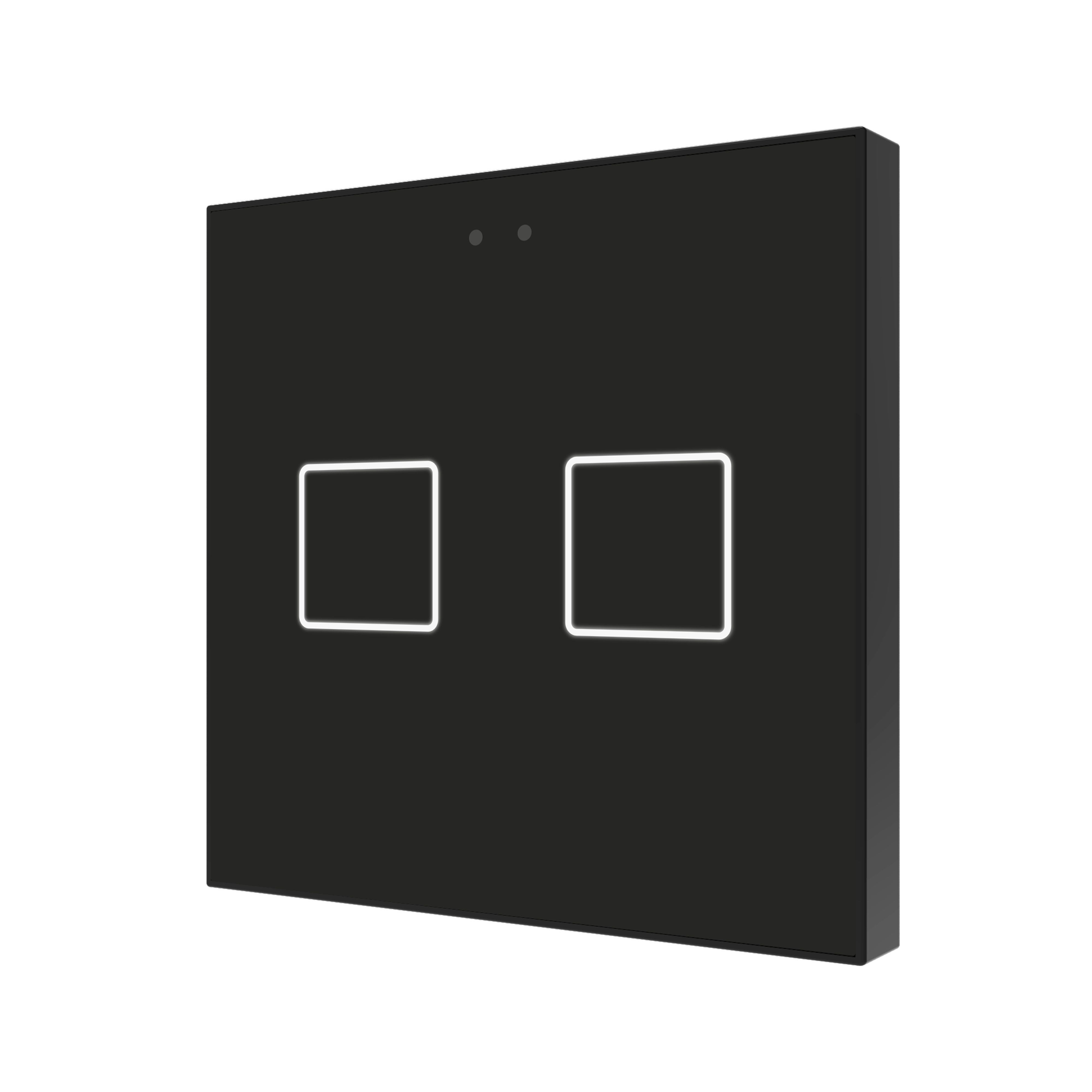 ZENNIO - Flat 2 v2. Interrupteur capacitif en verre - 2 boutons - Anthracite